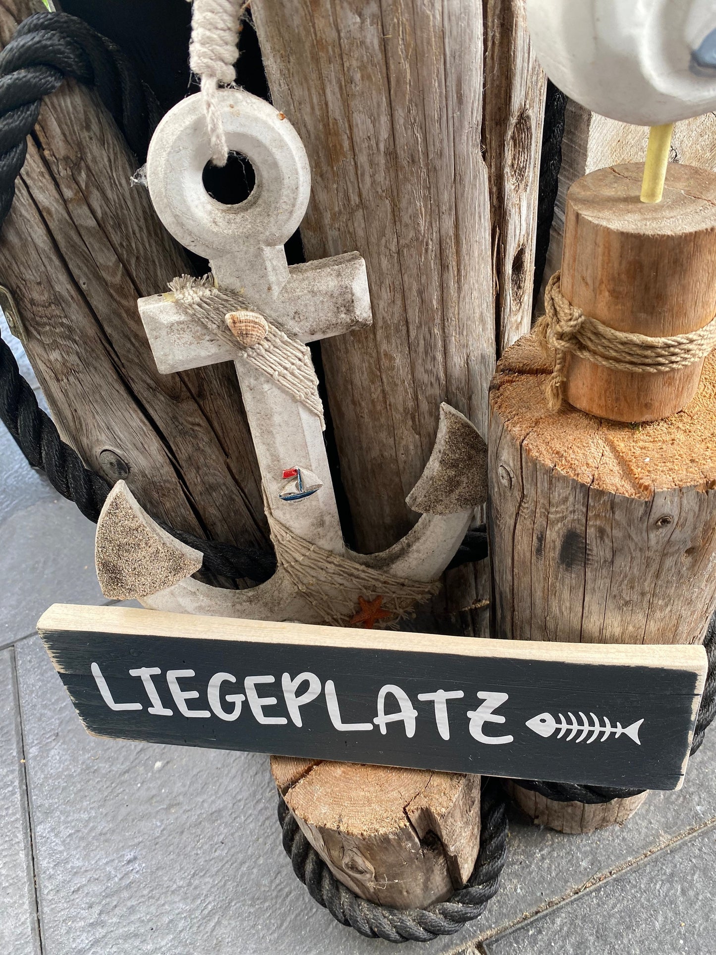 Liegeplatz Holzschild Wandschild Schild Heimathafen Manapal maritime Deko