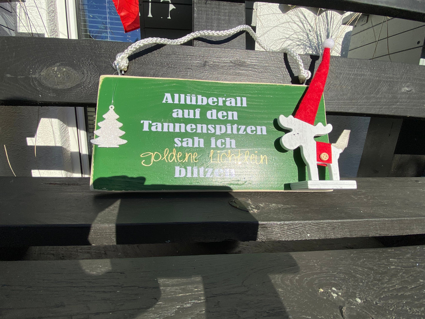 Weihnachtsdeko Holzschild Wandschild Schild Dekoschild Advent Tanne grün Xmas Christmas Manapal