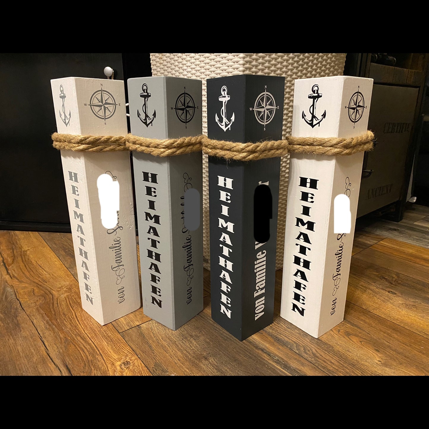 Personalized bollard with your name or desired text, different heights, individual home port favorite island coordinates wedding
