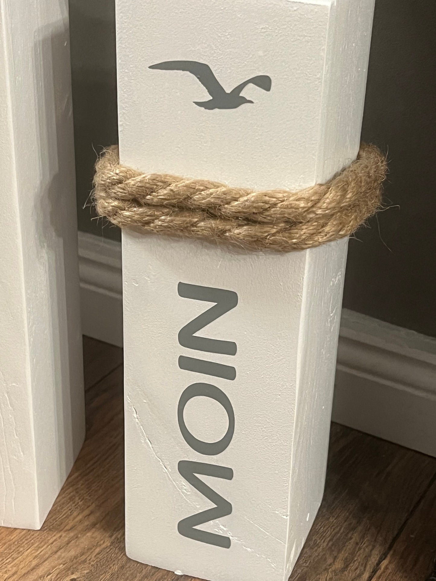 3er Set maritime Deko Holz Anker Poller Ahoi Garten Manapal Dekosäulen Meer Balken Stele Säule Manapal Schiff Willkommen Ankerplatz Moin