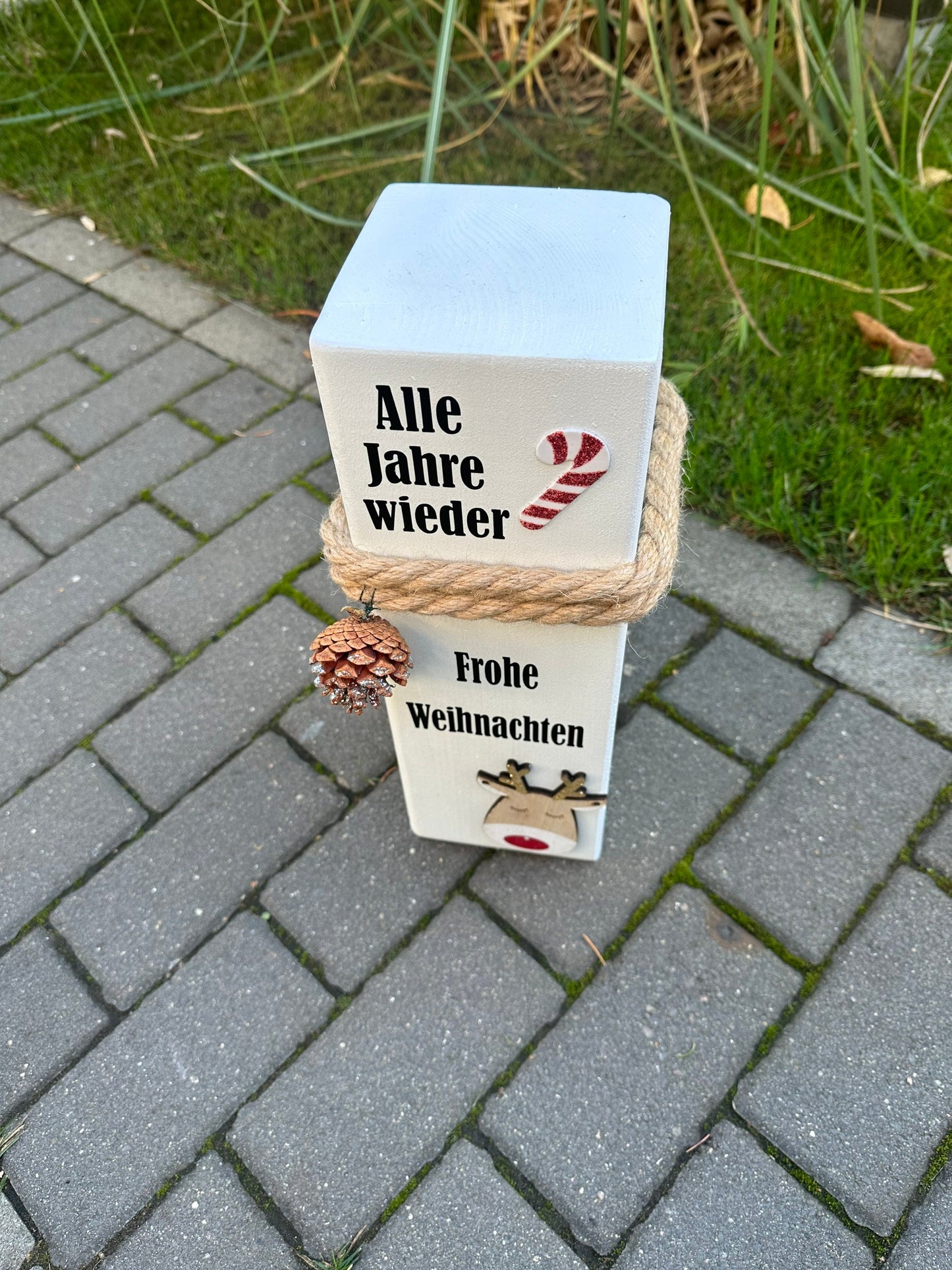 Weihnachtsdeko Poller Christkind Säule Engel Weihnachten Kerzen Advent xmas Balken Christmas Kanthölzer Manapal maritime Deko Adventslicht