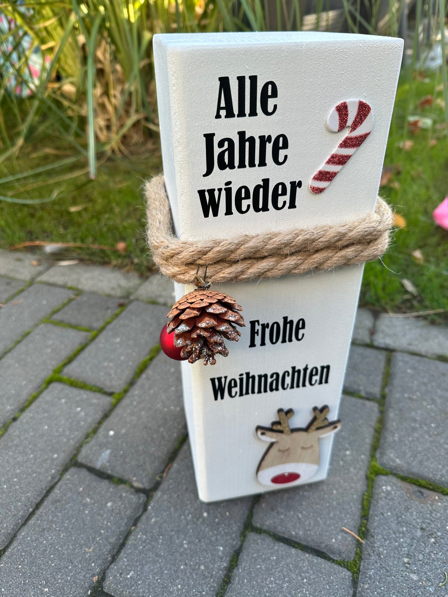 Weihnachtsdeko Poller Christkind Säule Engel Weihnachten Kerzen Advent xmas Balken Christmas Kanthölzer Manapal maritime Deko Adventslicht