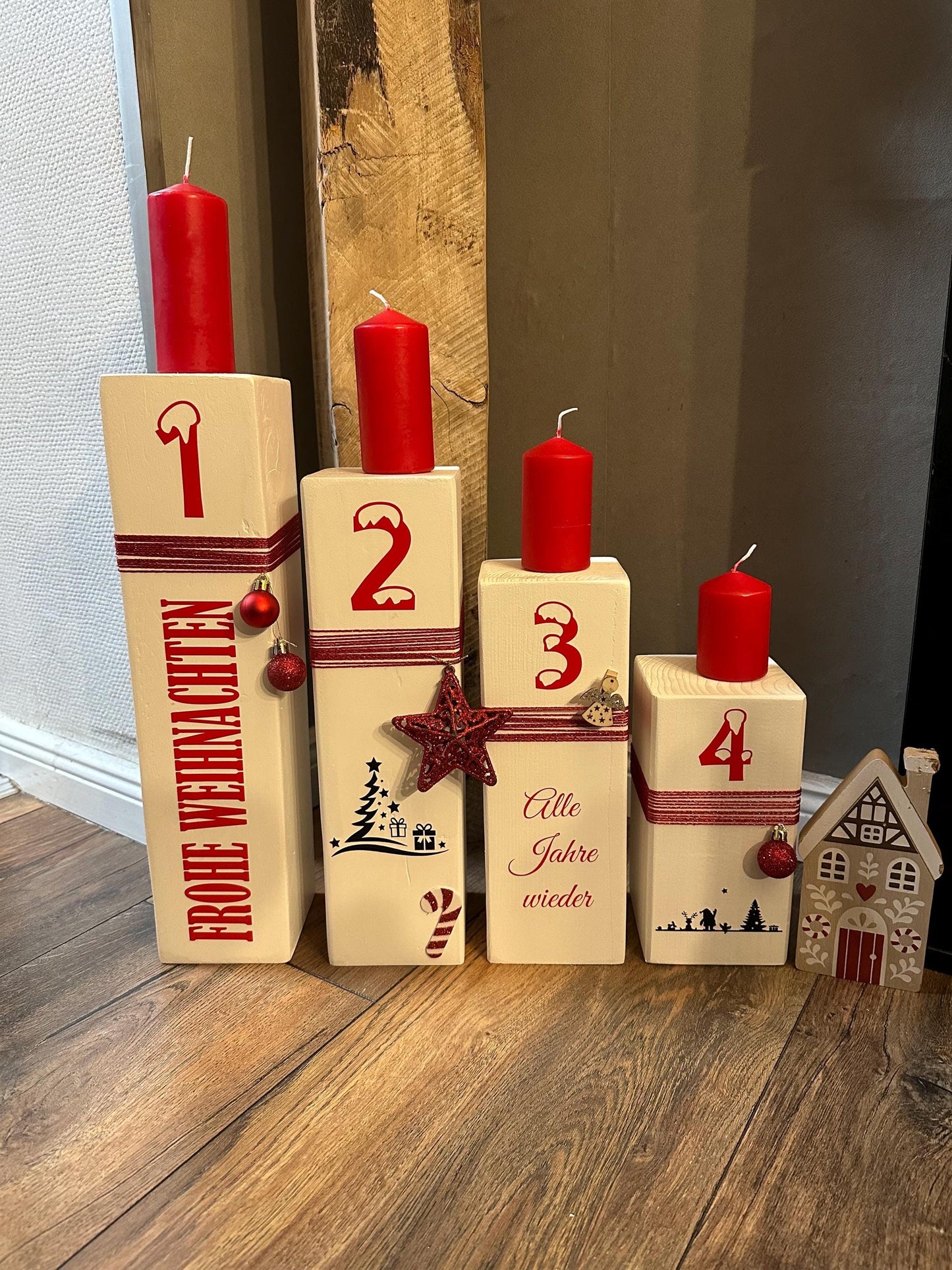 Weihnachtsdekoration Adventskranz Dekosäulen xmas Lichter Advent
