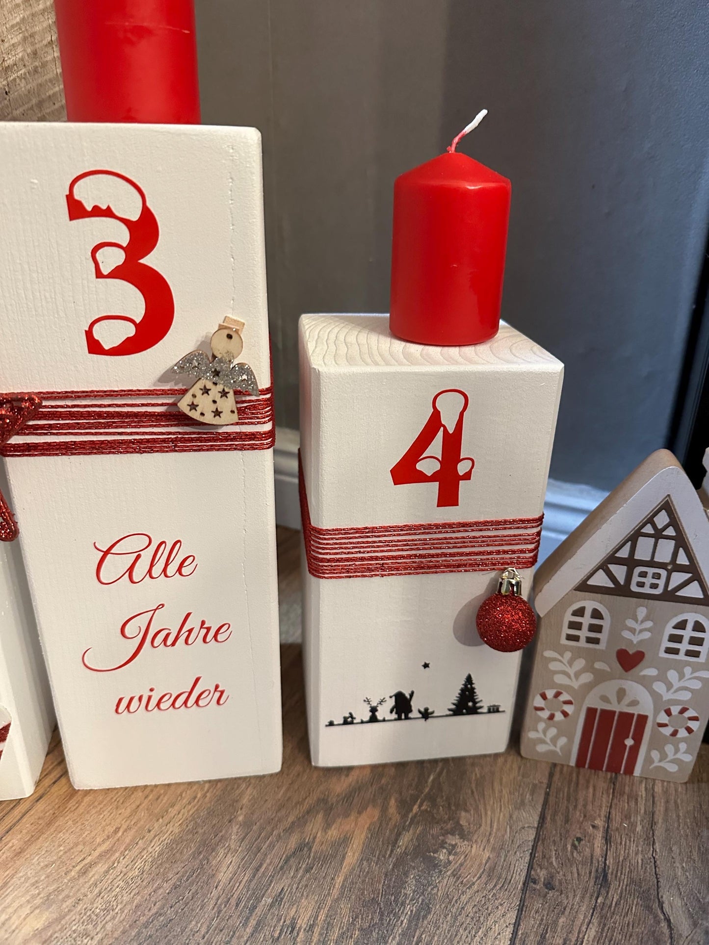 Weihnachtsdekoration Adventskranz Dekosäulen xmas Lichter Advent