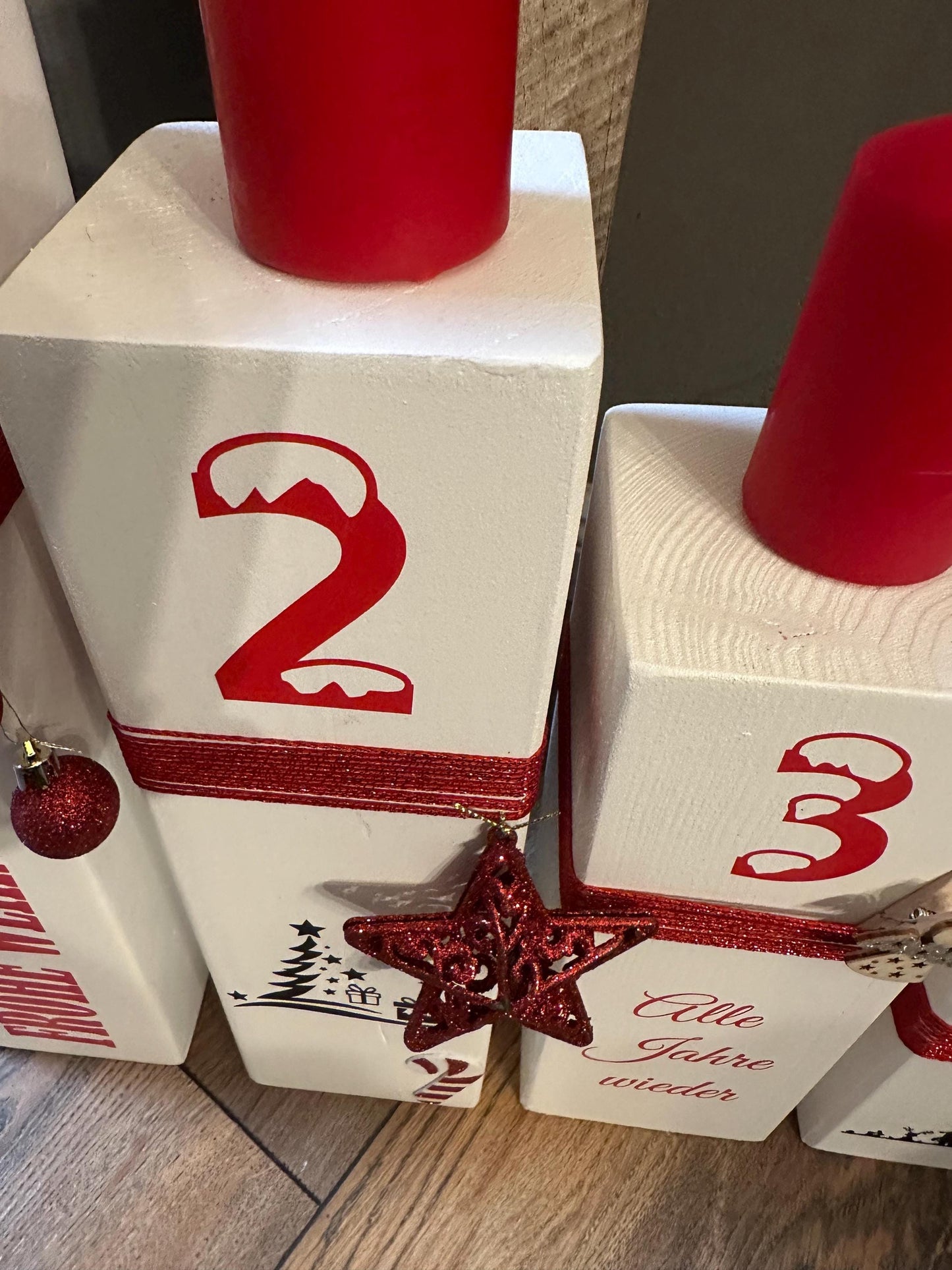Weihnachtsdekoration Adventskranz Dekosäulen xmas Lichter Advent