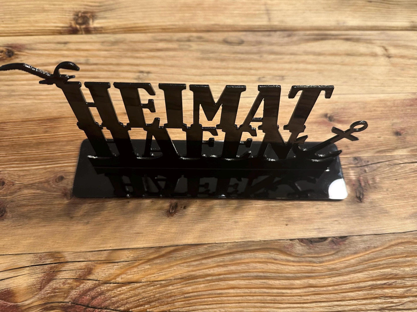 Schriftzug Heimathafen Acryl, Ostsee, Nordsee, Geschenk für Küstenkinder, Meer, maritime Deko zum Stellen, Tischdeko, 3d