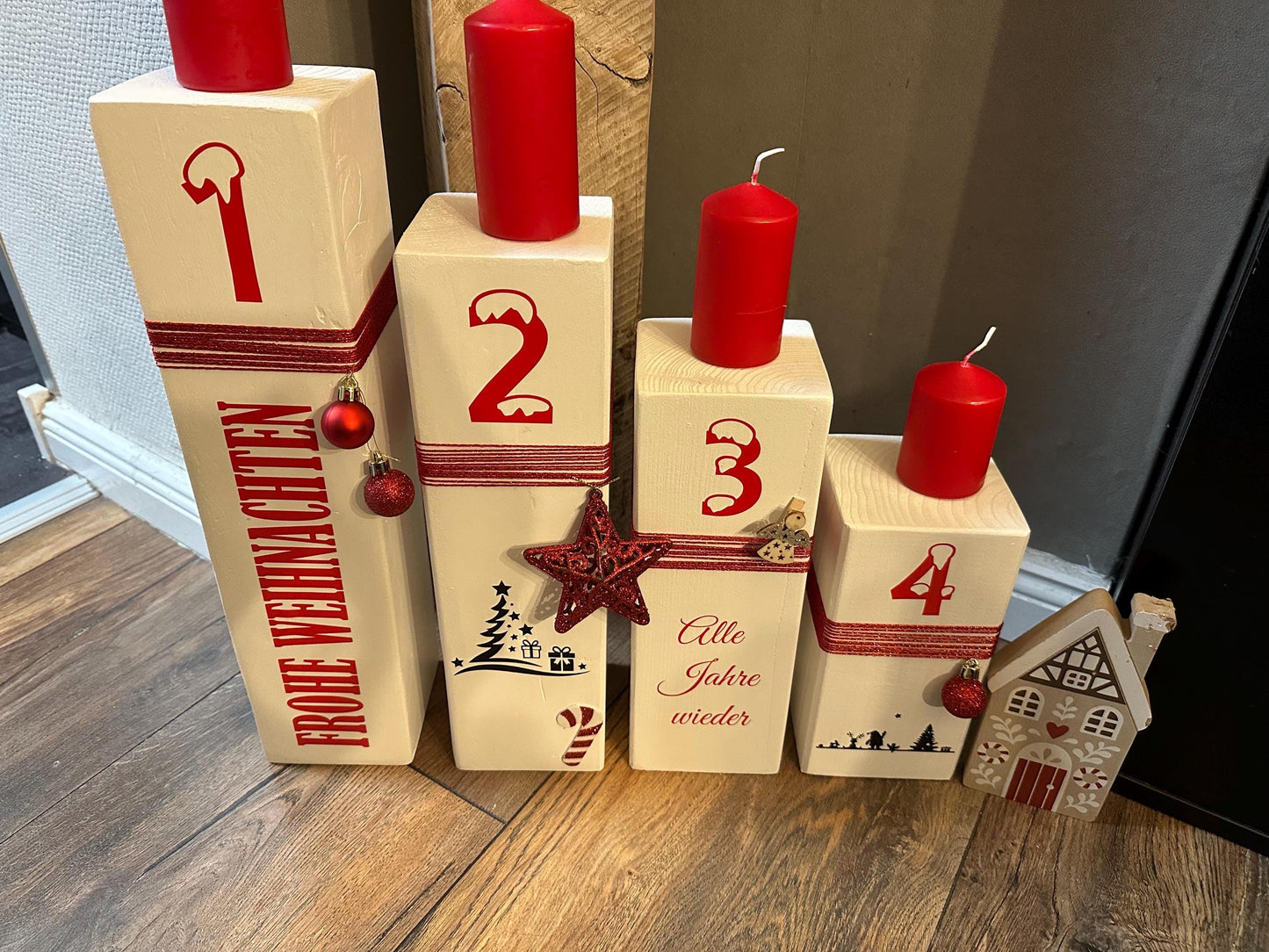 Weihnachtsdekoration Adventskranz Dekosäulen xmas Lichter Advent