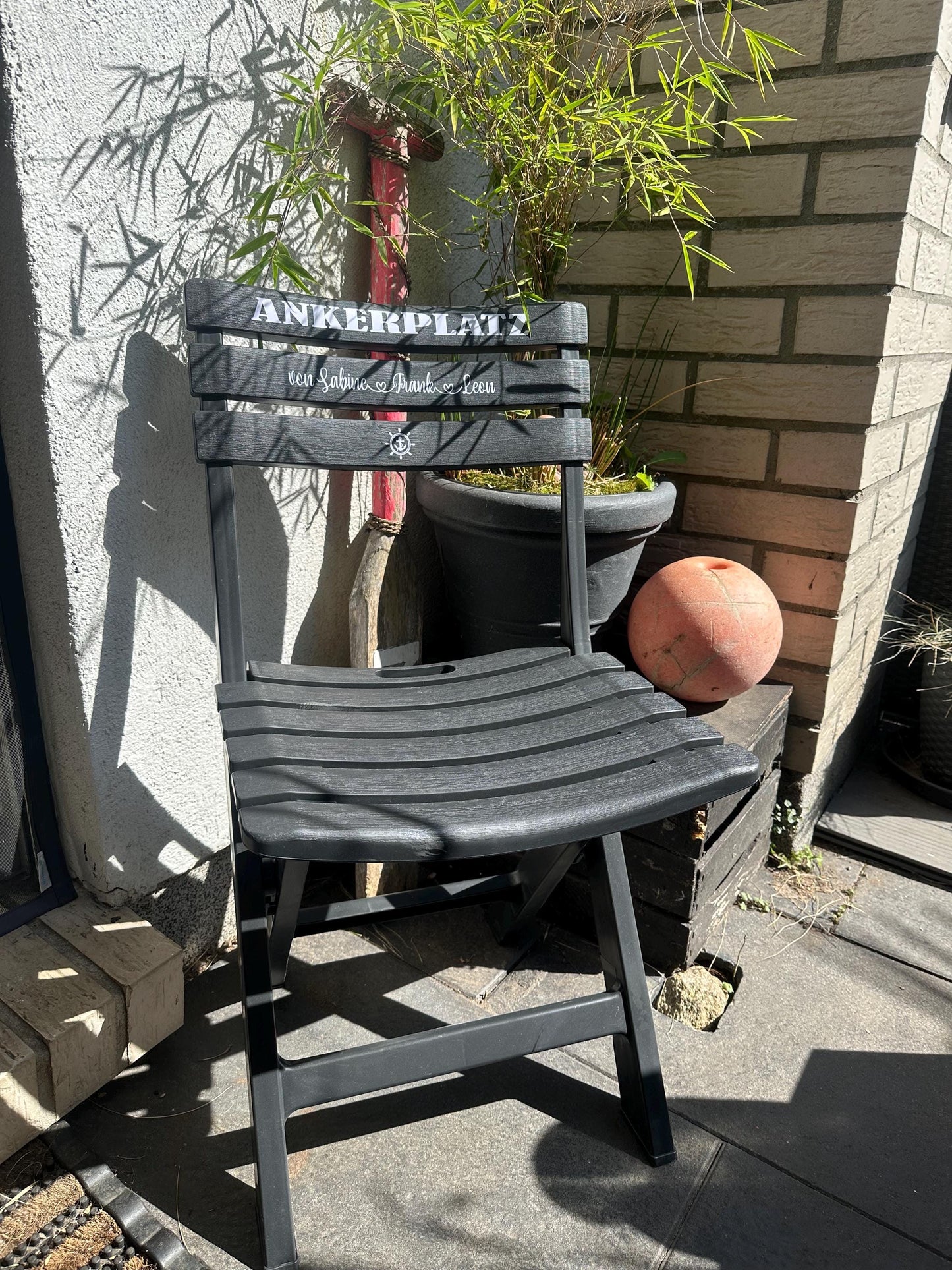 Personalized Nautical Folding Chair | Custom Entryway Decor | Wedding, Housewarming & Garden Gift Idea