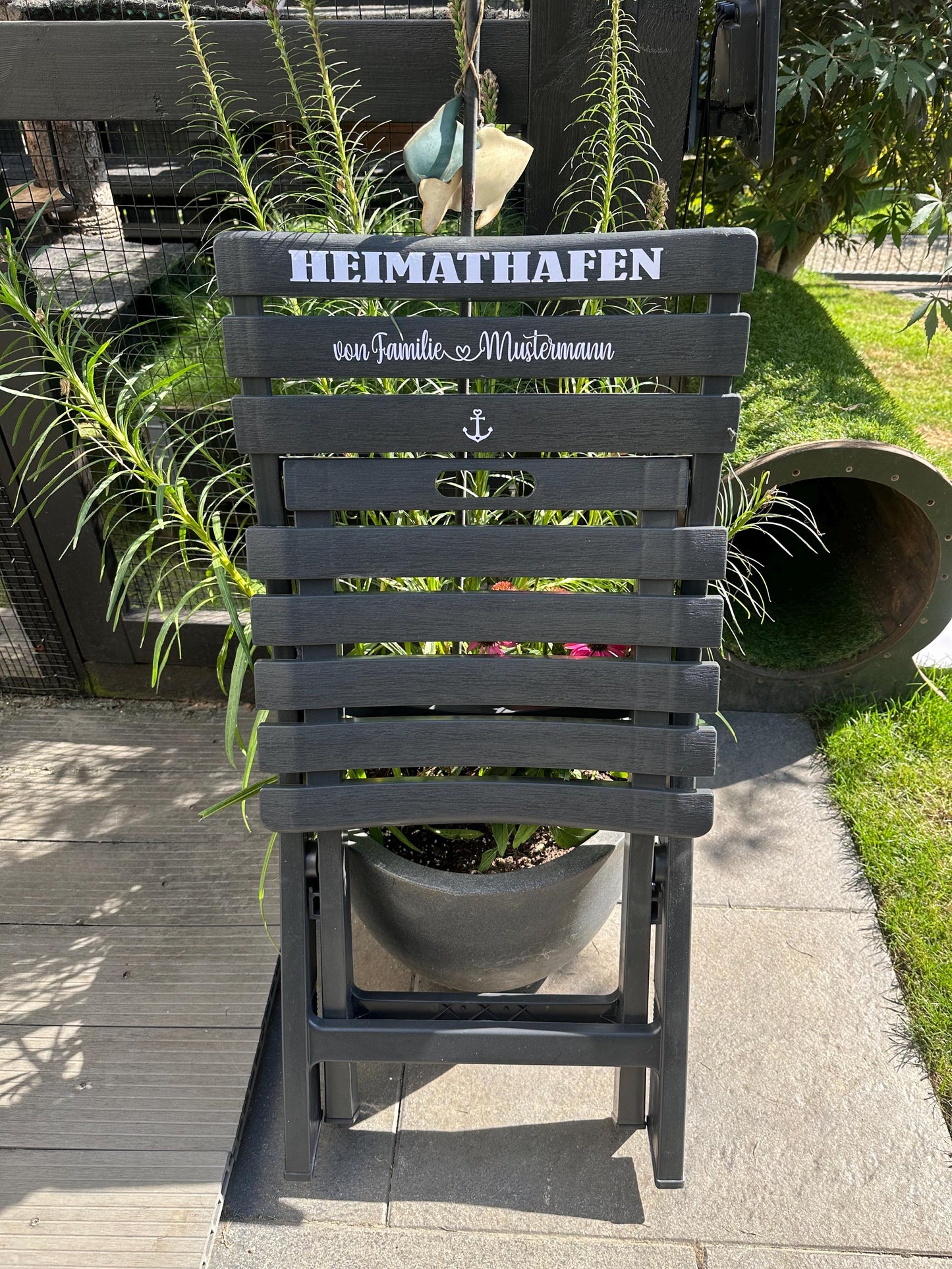 Personalized Nautical Folding Chair | Custom Entryway Decor | Wedding, Housewarming & Garden Gift Idea