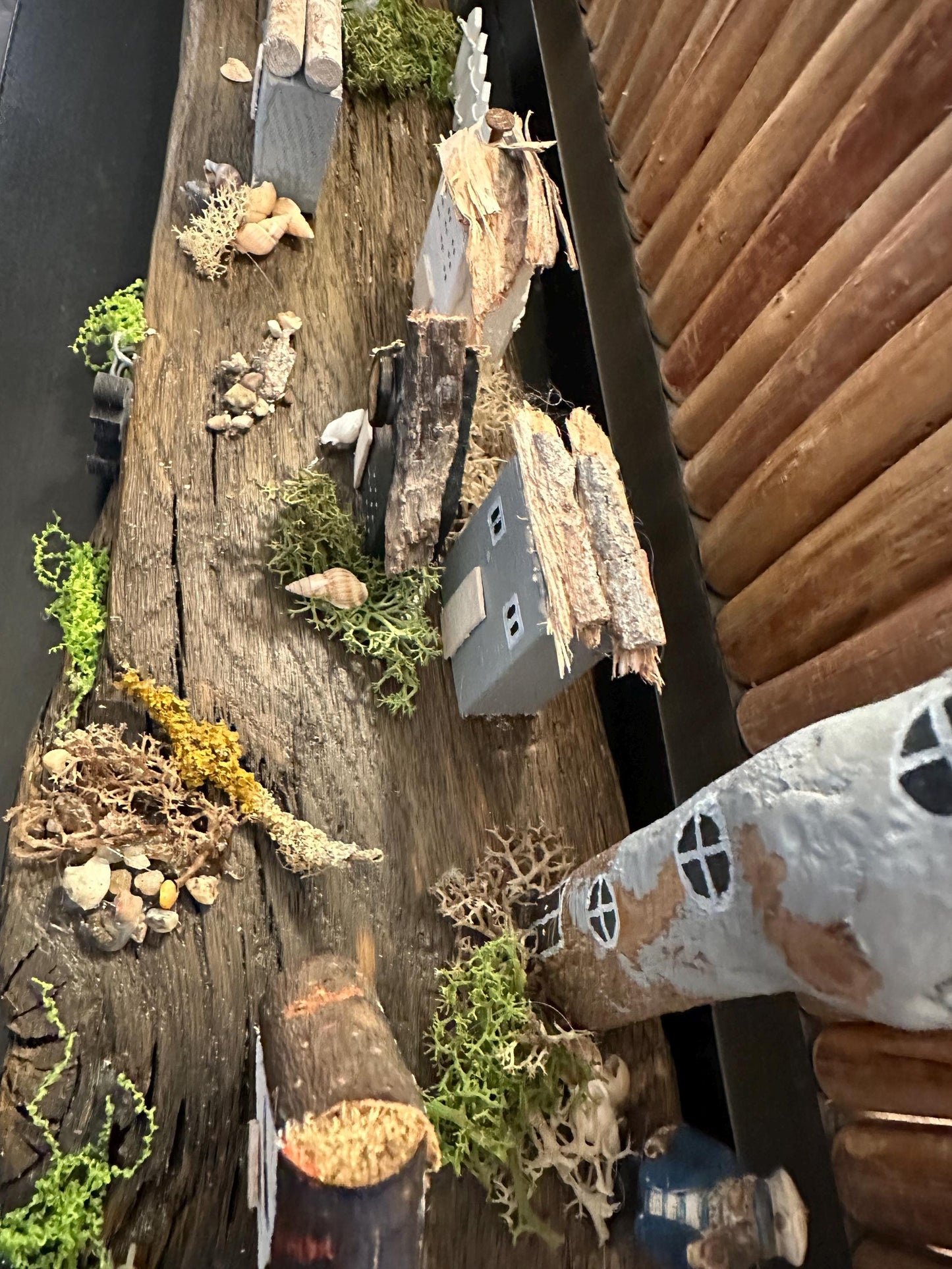 Handmade Driftwood Coastal Village – Nautical Decor, Rustic Seaside Miniature, Unique Beach House Gift by Manapal
