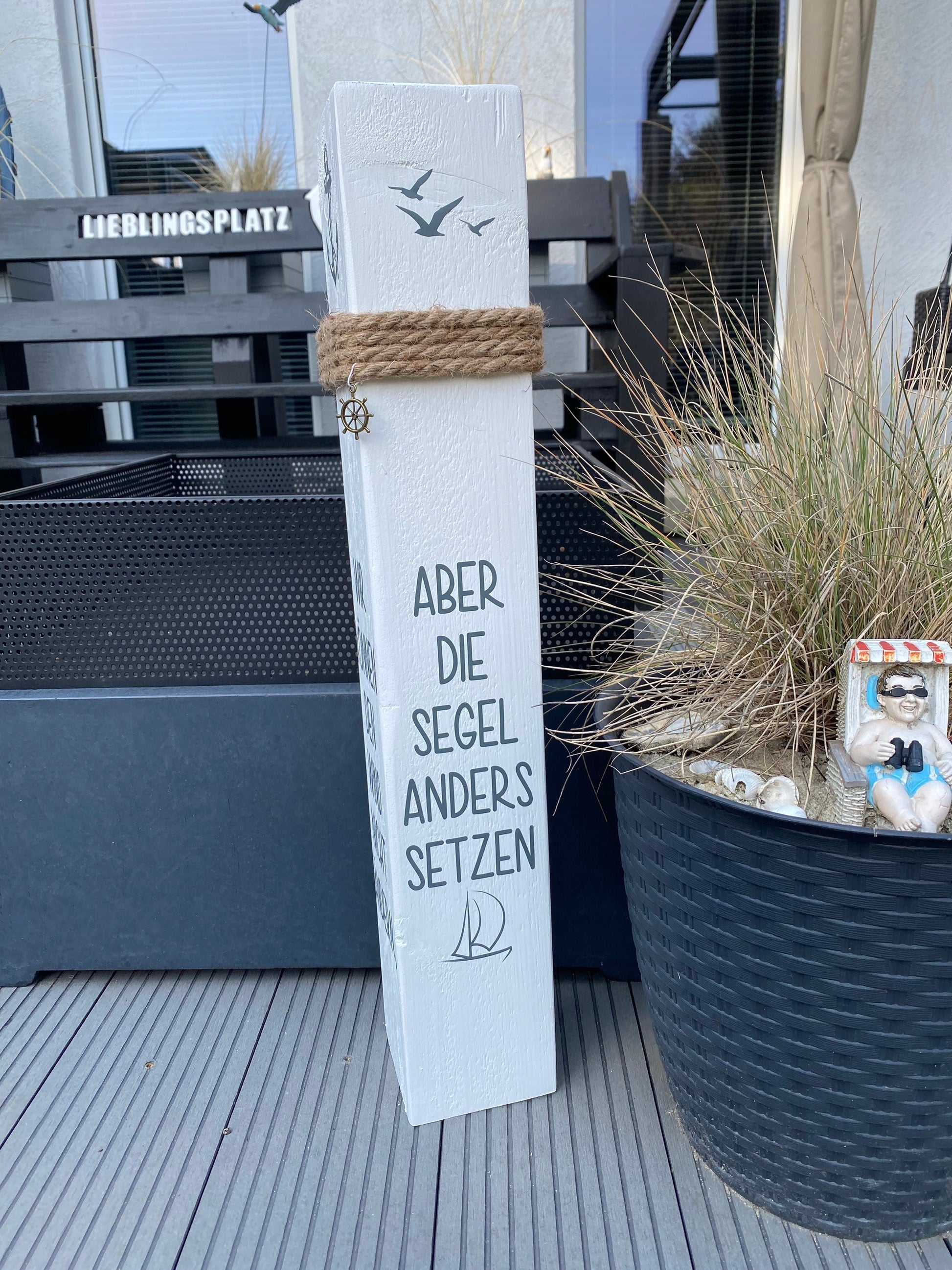 Maritimer Poller Dekoration Wind Segel Garten Manapal maritime Deko