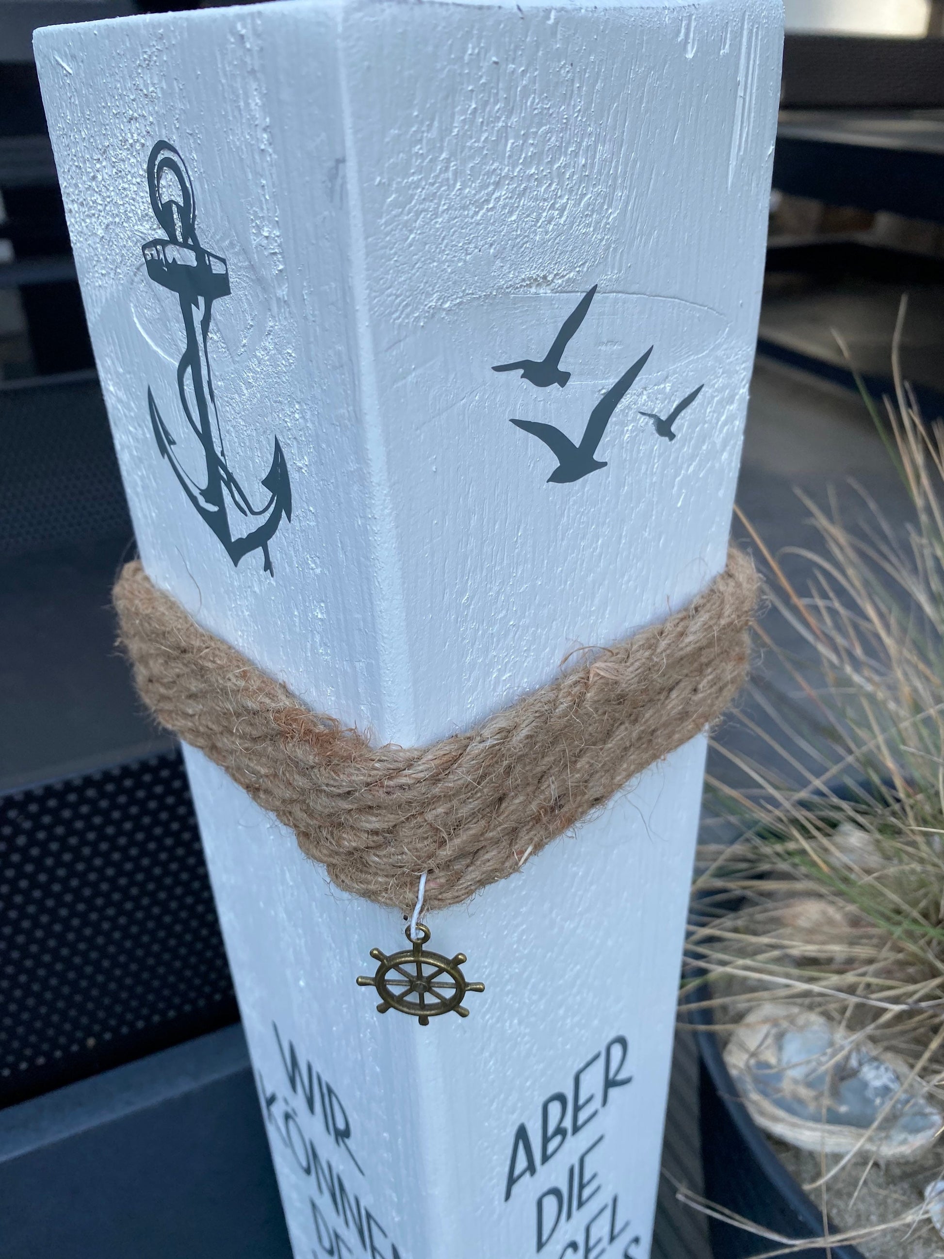 Maritimer Poller Dekoration Wind Segel Garten Manapal maritime Deko