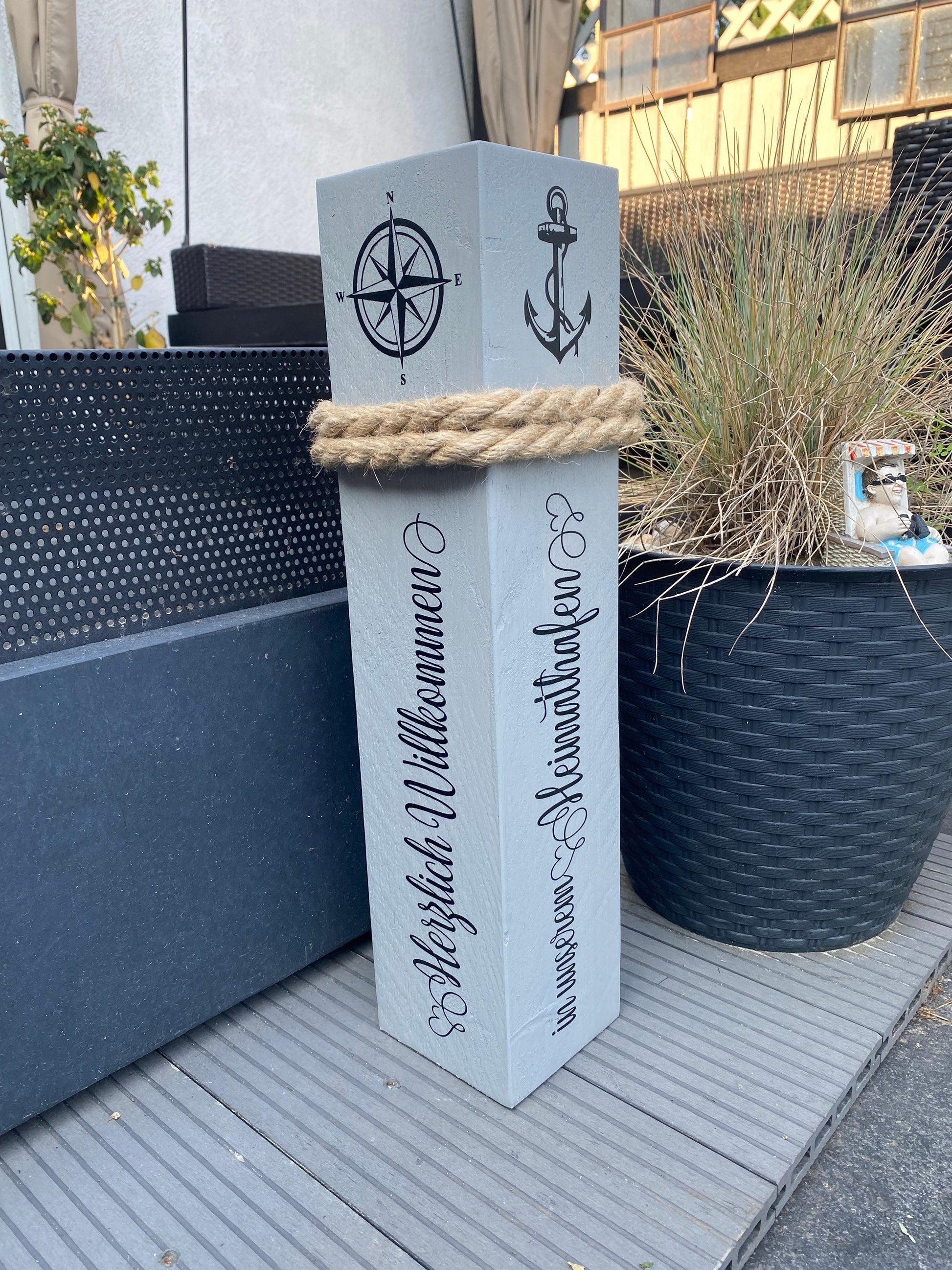Anchorage Home Port Family name personalized Color choice possible Name Bollard maritime decoration Gifts