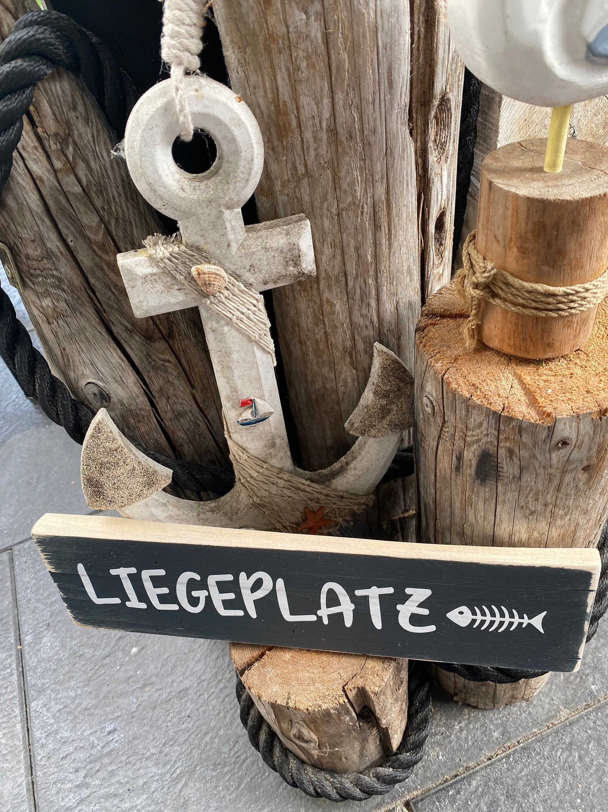 Liegeplatz Holzschild Wandschild Schild Heimathafen Manapal maritime Deko