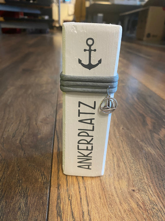 Mini Nautical Wooden Post | Small Coastal Decor 15 cm | Personalized Housewarming Gift, Wedding Decoration, Handmade Maritime Column