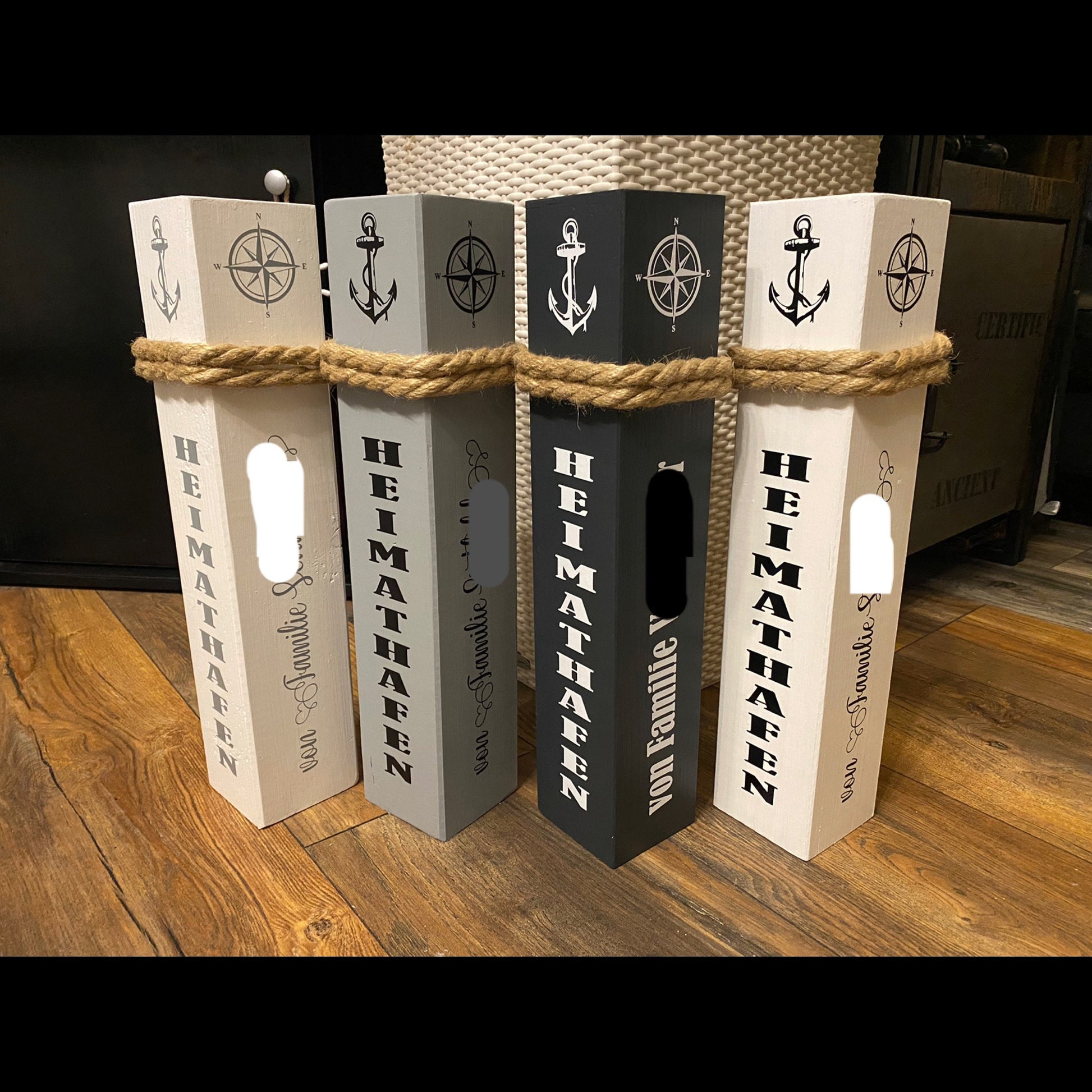 Anchorage Home Port Family name personalized Color choice possible Name Bollard maritime decoration Gifts