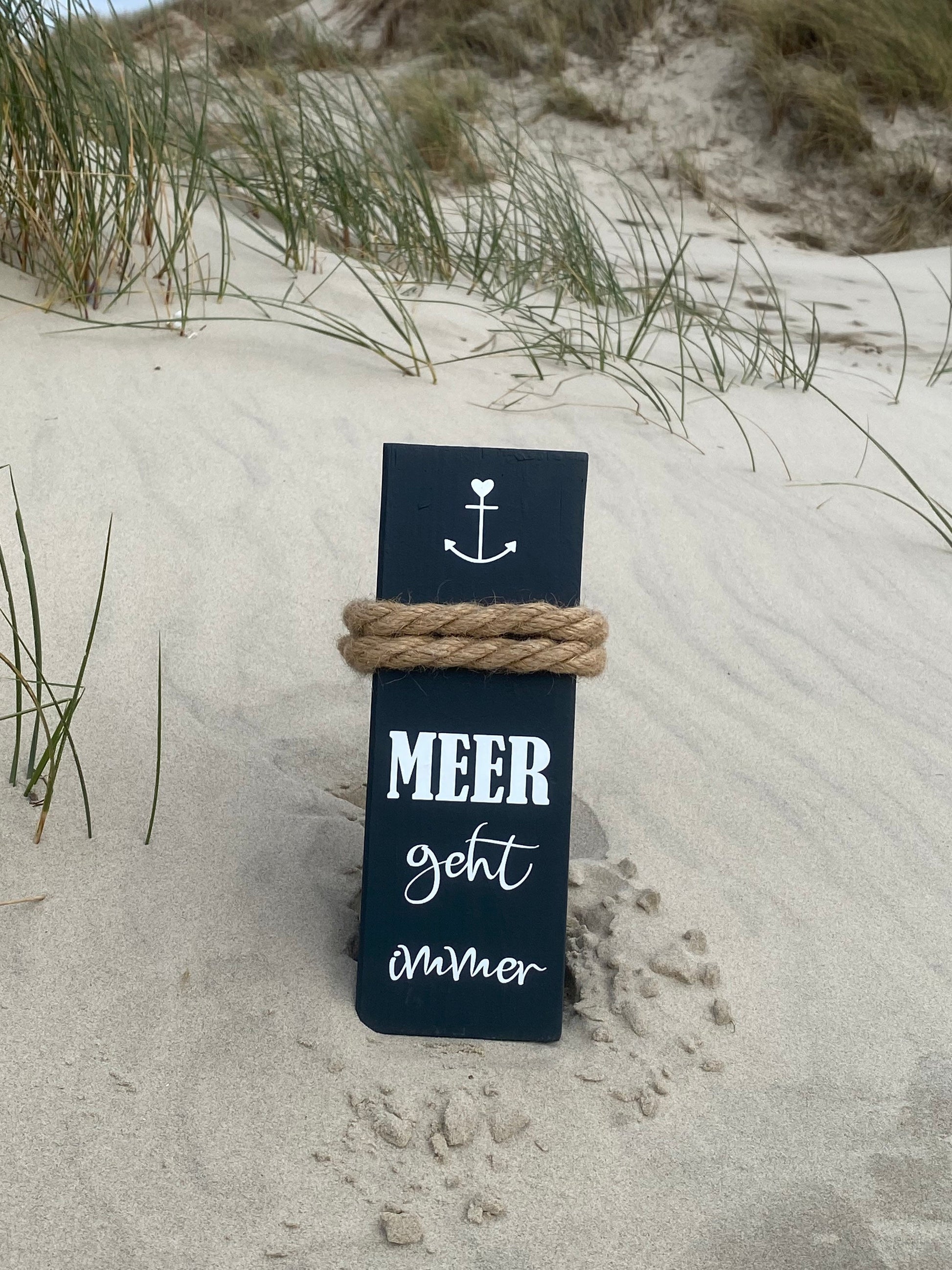 Meer geht immer anthrazit maritime Deko Dekosäule Poller Holz Anker Stele Dalben Gartendeko maritim Heimathafen