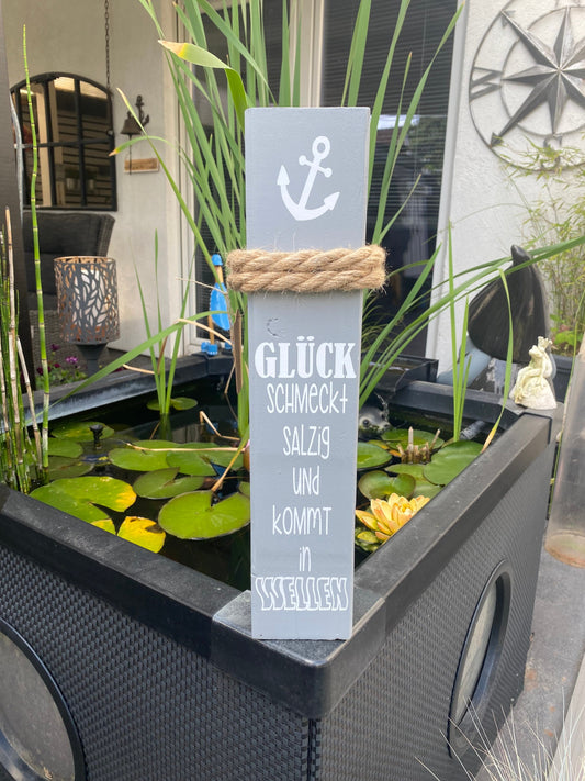 Gartendeko Glück Dekopoller Maritim Heimathafen Anker Dekosäule Poller Geschenk für Freunde Einladung Mitbringsel individuell
