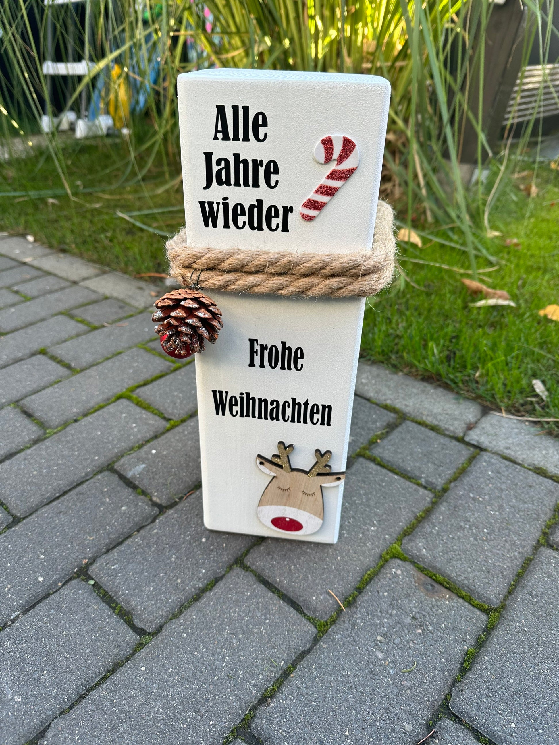 Weihnachtsdeko Poller Christkind Säule Engel Weihnachten Kerzen Advent xmas Balken Christmas Kanthölzer Manapal maritime Deko Adventslicht