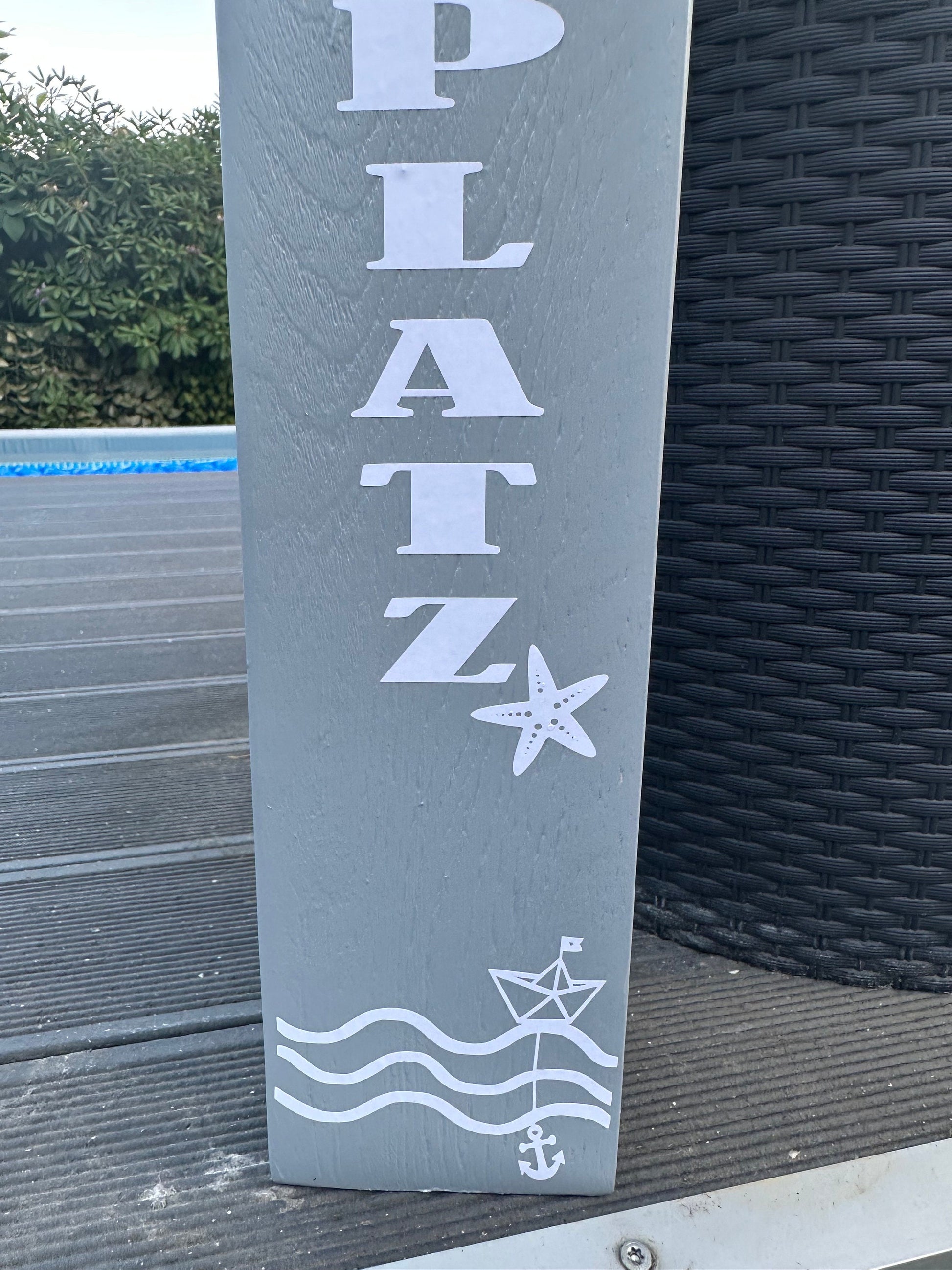Manapal maritime Deko Poller Stele Dalben rustikal Gartendeko Küste Meer Anker Heimathafen Balken Dekobalken Säule