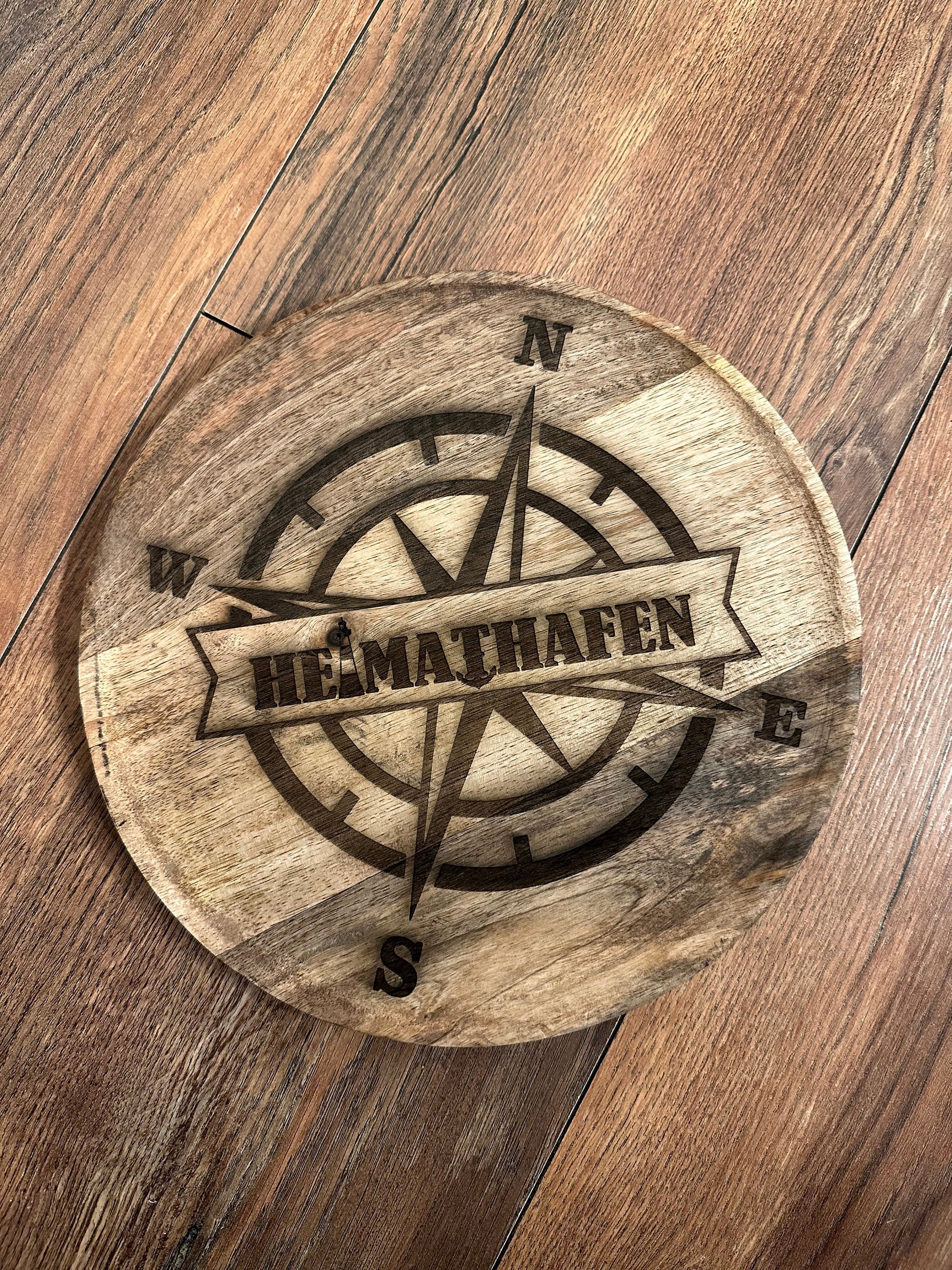 Holzbrett Tablett maritim Holztablett rustikal Holzbild Wandbild Untersetzer Serviertablett