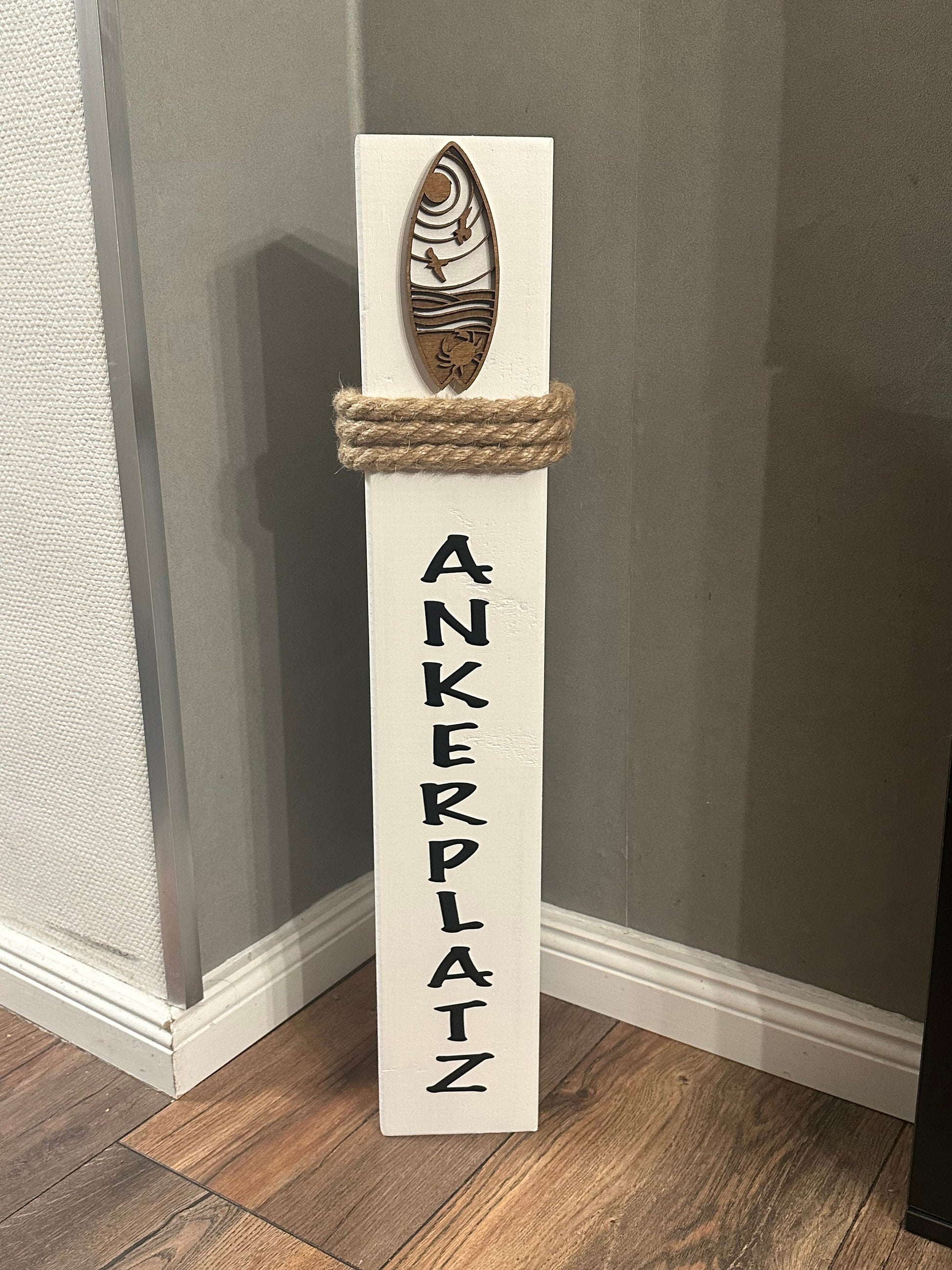 Manapal maritime Deko Surfen Ankerplatz Poller Stele Dalben rustikal Gartendeko Küste Meer Anker Heimathafen Balken Dekobalken Säule