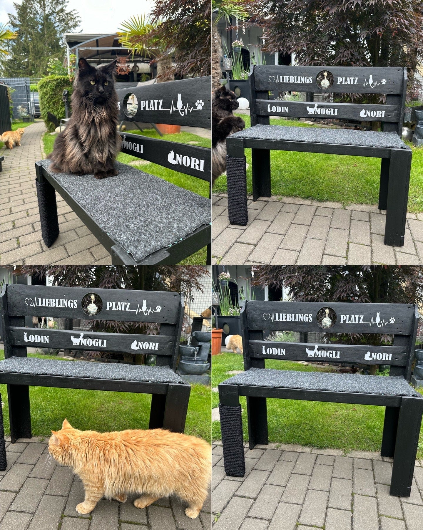 HamburgerHolzjung Katzenbank Dekobank Palettenbank Gartenbank Holzbank Blumenbank Kinderbank Gerüstbohlen Ankerplatz Kratzbaum Kratzmatte