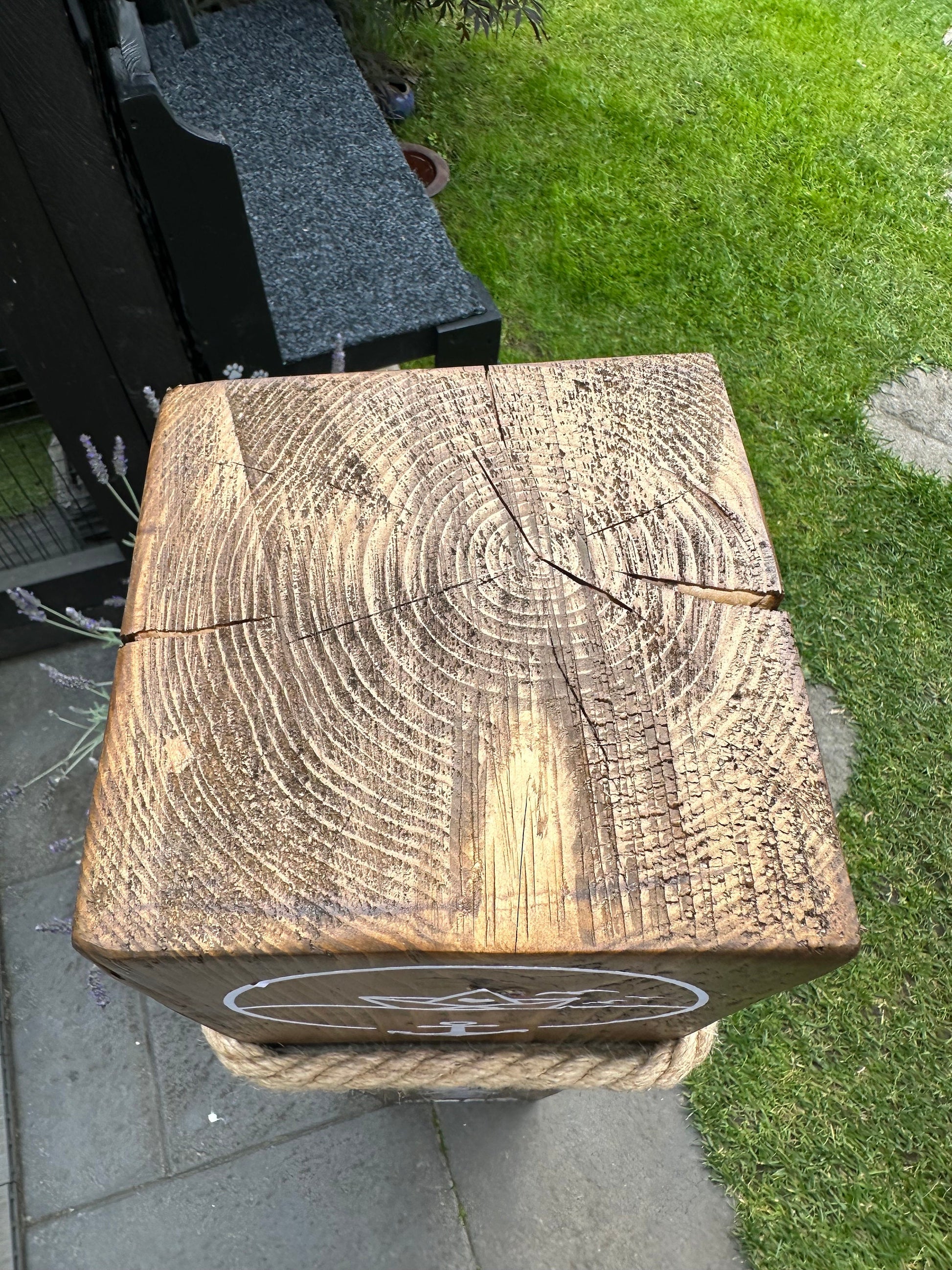 Manapal maritime Deko XXL 1m Moin Ankerplatz Poller Stele Dalben rustikal Gartendeko Küste Meer Anker Heimathafen Balken Dekobalken Säule