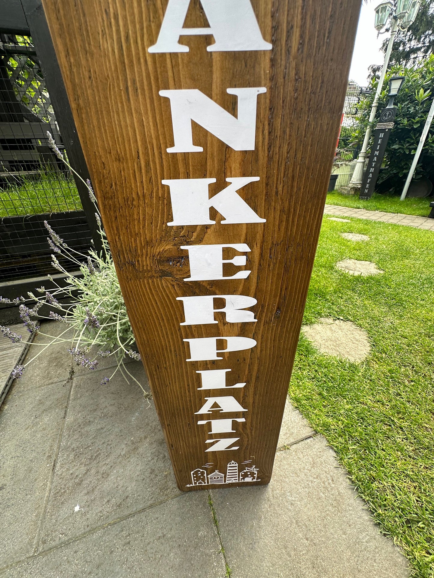 Manapal maritime Deko XXL 1m Moin Ankerplatz Poller Stele Dalben rustikal Gartendeko Küste Meer Anker Heimathafen Balken Dekobalken Säule