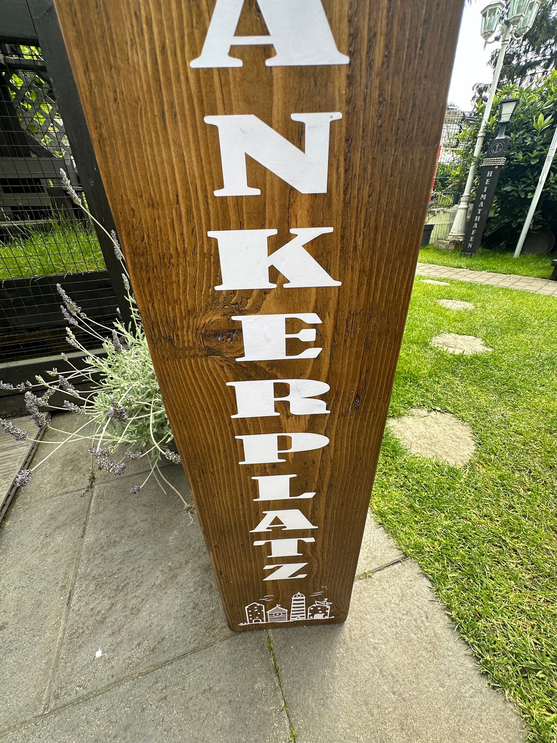 Manapal maritime Deko XXL 1m Moin Ankerplatz Poller Stele Dalben rustikal Gartendeko Küste Meer Anker Heimathafen Balken Dekobalken Säule