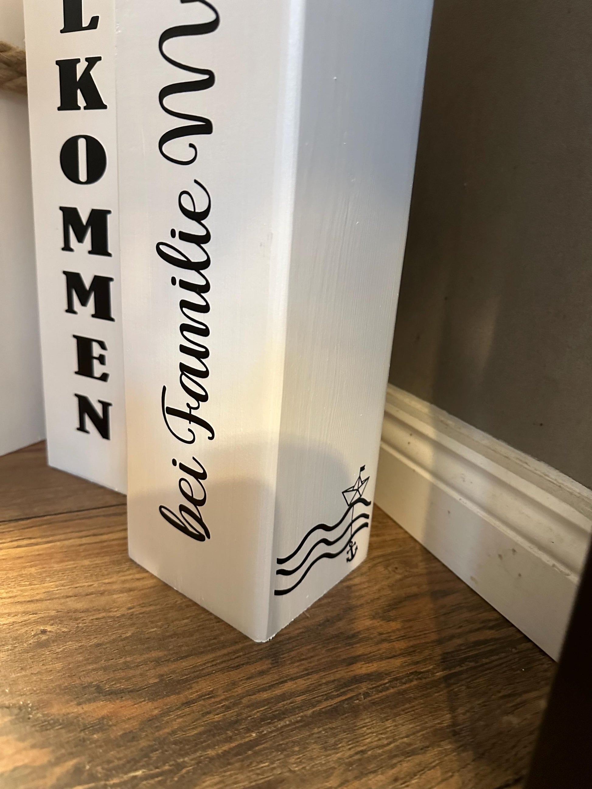Personalisiertes 3teiliges Poller-Set mit Ihrem Namen oder Wunschtext, individuell Heimathafen Lieblingsinsel Koordinaten Hochzeit Anker