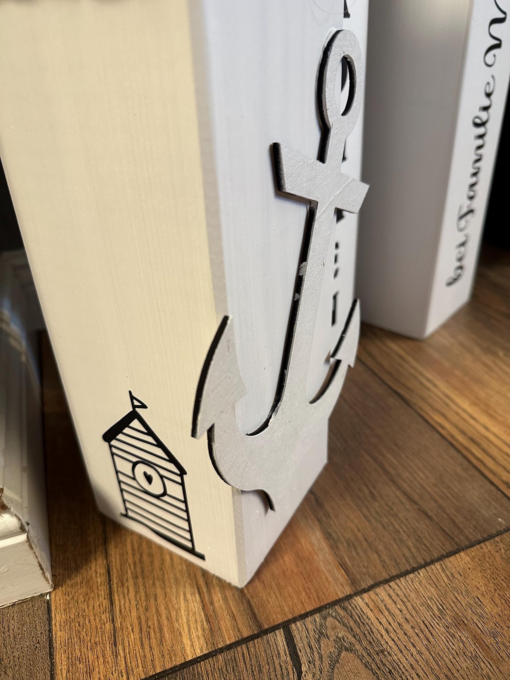 Personalisiertes 3teiliges Poller-Set mit Ihrem Namen oder Wunschtext, individuell Heimathafen Lieblingsinsel Koordinaten Hochzeit Anker