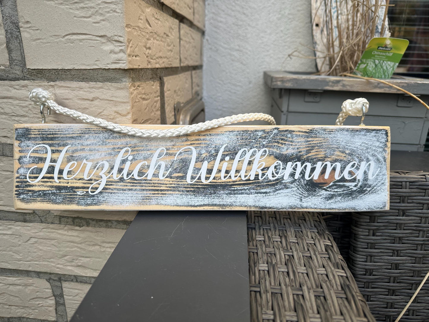 Herzlich Willkommen Lieblingsplatz Holzschild Wandschild Schild Heimathafen Manapal maritime Deko