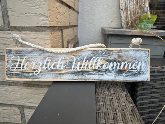 Herzlich Willkommen Lieblingsplatz Holzschild Wandschild Schild Heimathafen Manapal maritime Deko