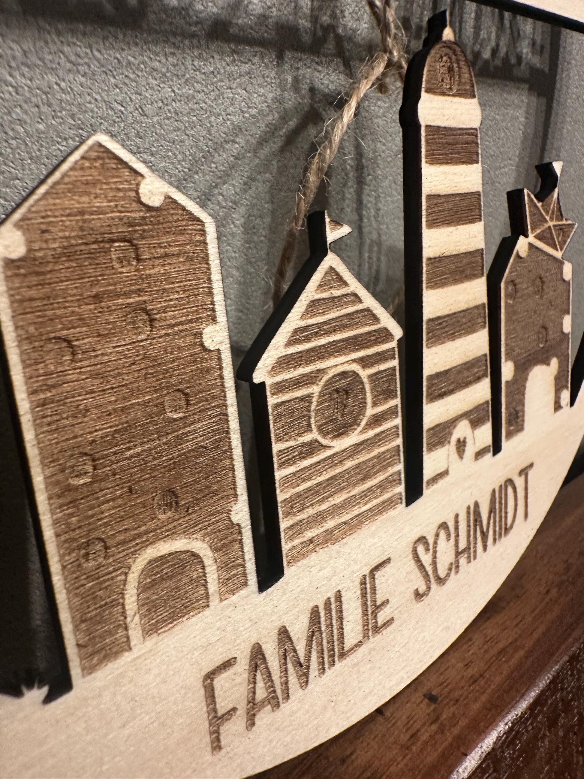 Personalisierter Türkranz, Türdeko, Wanddeko, Holz 20cm, maritime Deko, Personalisierbar, individuelles Geschenk, Zuhause, Willkommen