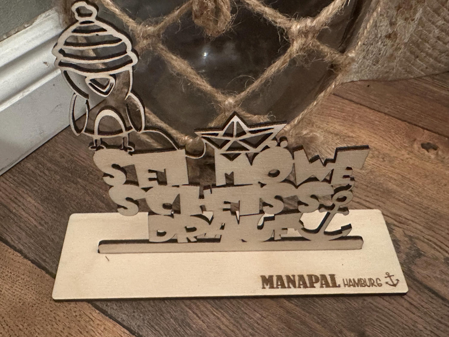 Sei Möwe Tischdeko Ostsee Nordsee Geschenk für Küstenkinder Meerliebe maritime Deko zum Stellen Manapal Schriftzug 3d Holz