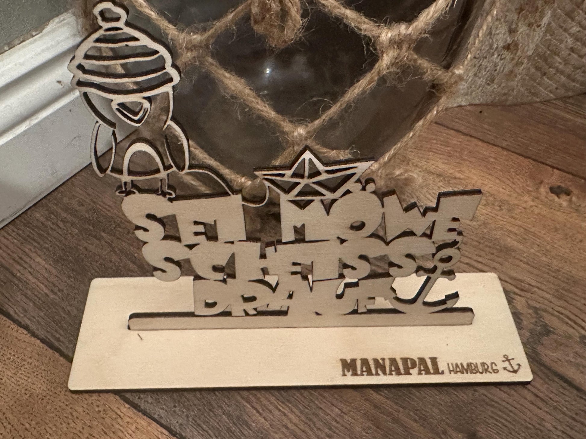 Sei Möwe Tischdeko Ostsee Nordsee Geschenk für Küstenkinder Meerliebe maritime Deko zum Stellen Manapal Schriftzug 3d Holz