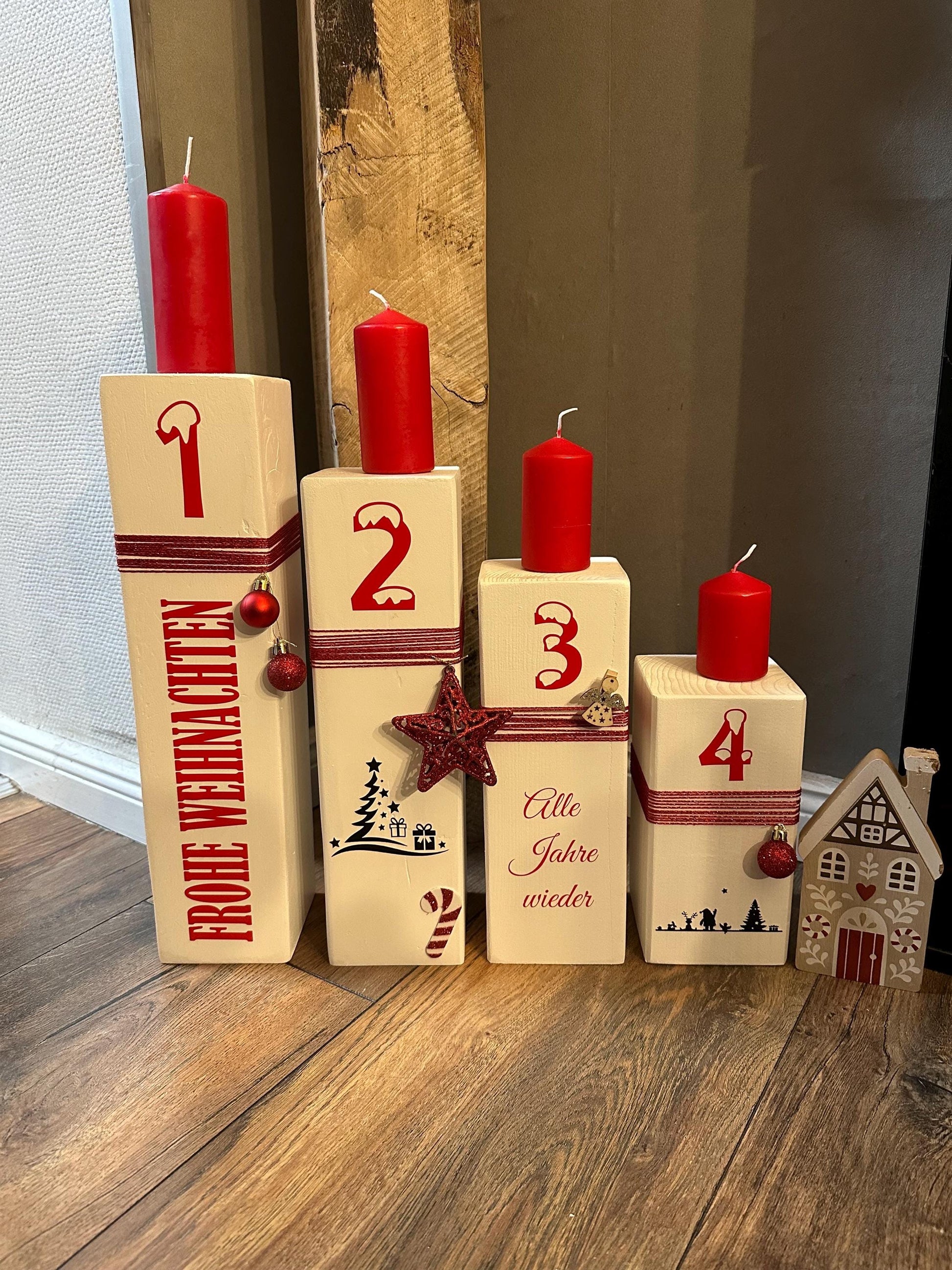 Weihnachtsdekoration Adventskranz Dekosäulen xmas Lichter Advent