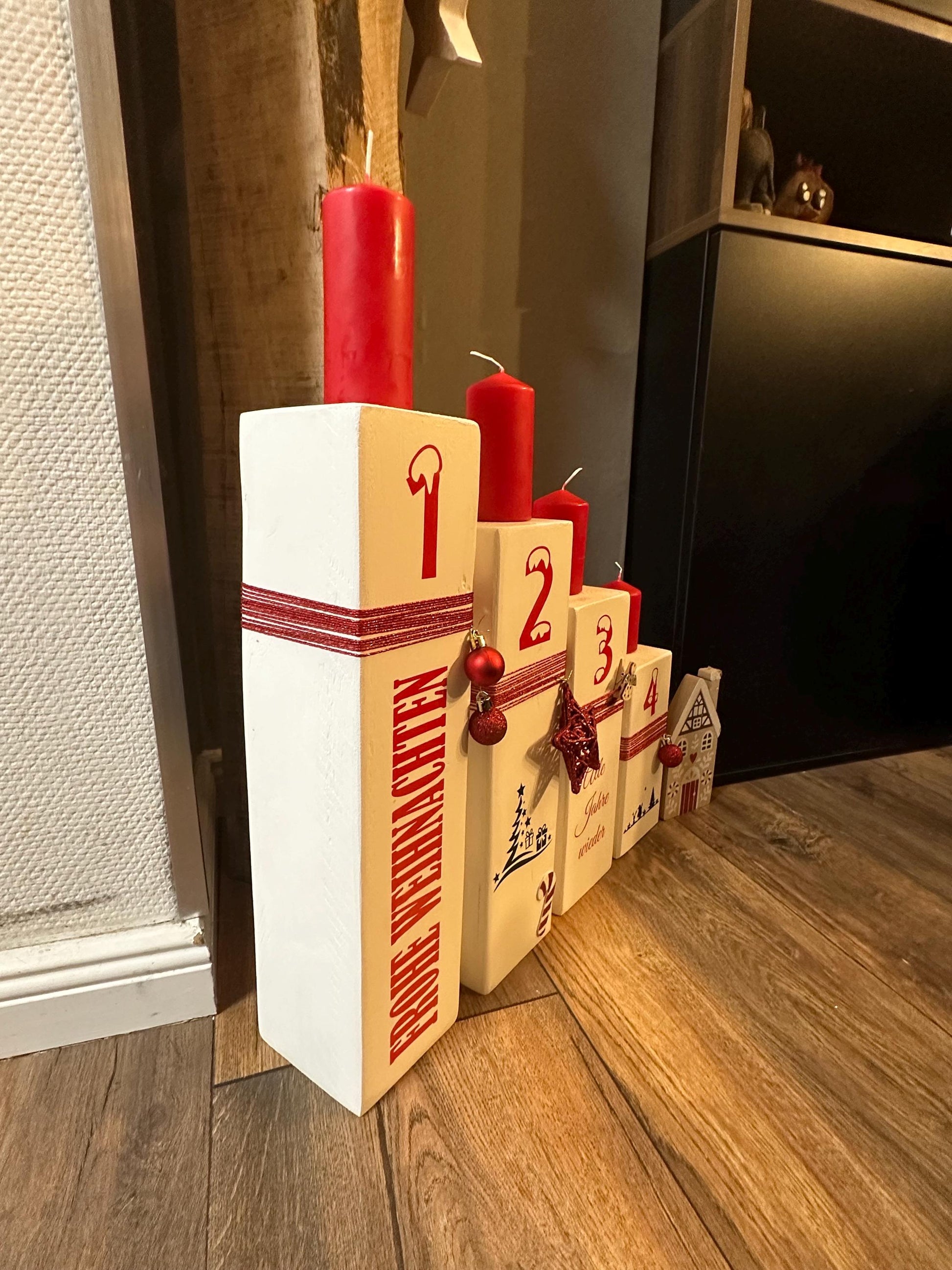 Weihnachtsdekoration Adventskranz Dekosäulen xmas Lichter Advent