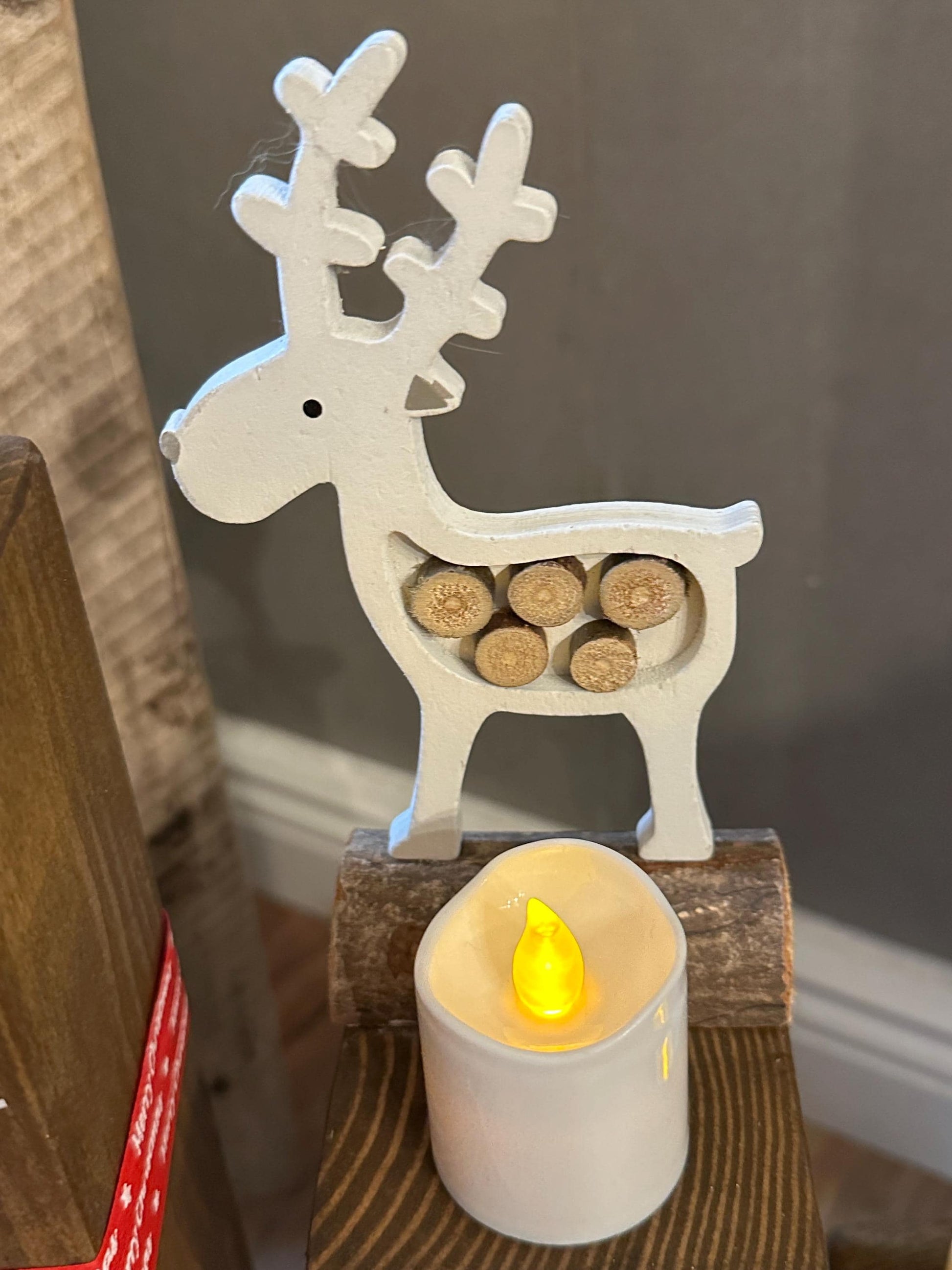 Adventskranz Säulen Set braun Weihnachten Kerzen Advent xmas Balken Kanthölzer Manapal maritime Deko Adventslichter Weihnachtsdeko Poller