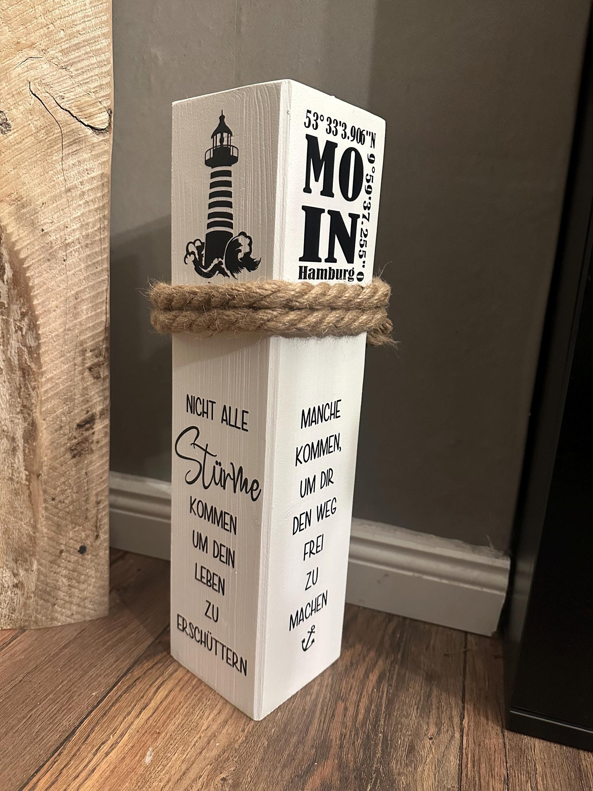 Personalisierter Poller mit den Koordinaten Ihrer Stadt, verschiedene Höhen, individuell Heimathafen Lieblingsinsel Koordinaten Hochzeit