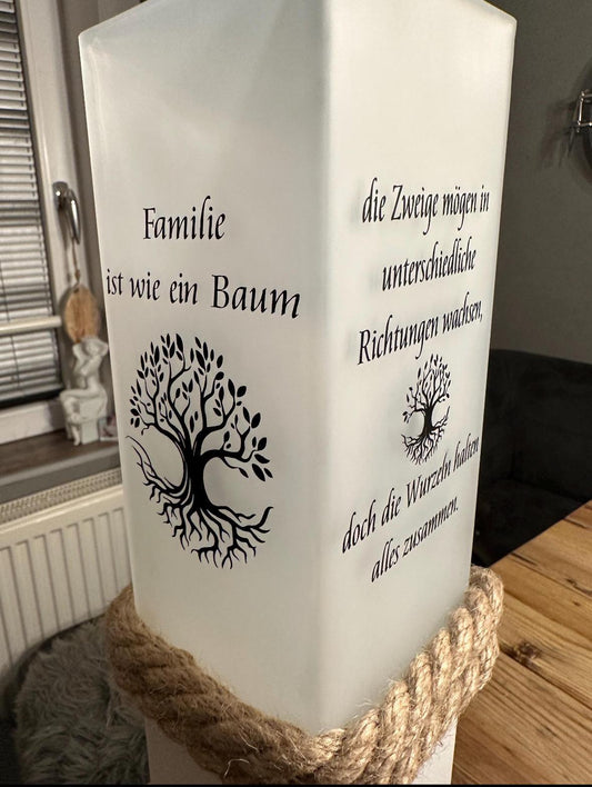 Personalisierte Lampe mit Ihrem Namen oder Wunschtext, verschiedene Höhen, individuell Heimathafen Lieblingsinsel Koordinaten Hochzeit
