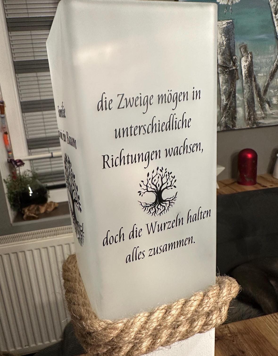 Personalisierte Lampe mit Ihrem Namen oder Wunschtext, verschiedene Höhen, individuell Heimathafen Lieblingsinsel Koordinaten Hochzeit