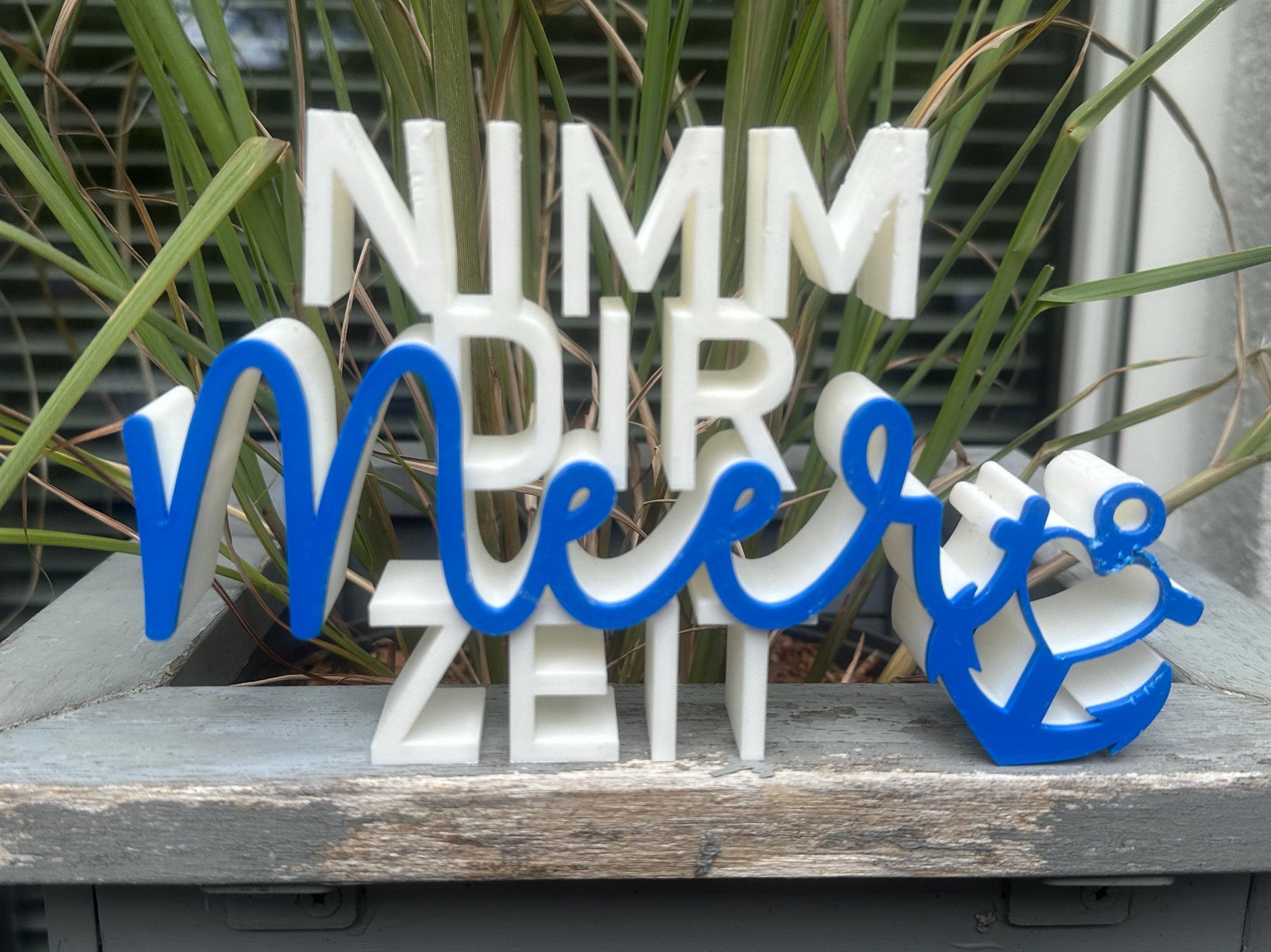Take More Sea Time – 3D Printed Decor Sign | Coastal Table Decoration, Handmade Gift for Ocean Lovers, Nautical Style