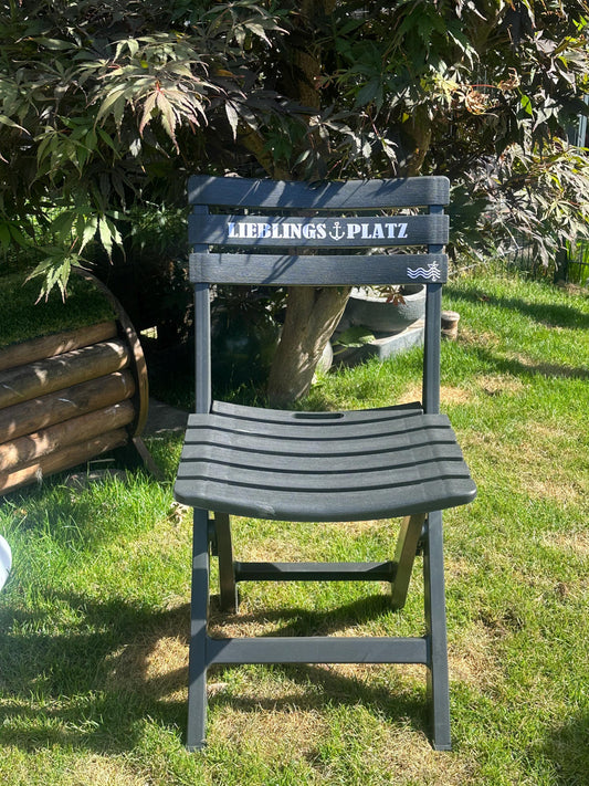 Personalized Nautical Folding Chair | Custom Entryway Decor | Wedding, Housewarming & Garden Gift Idea