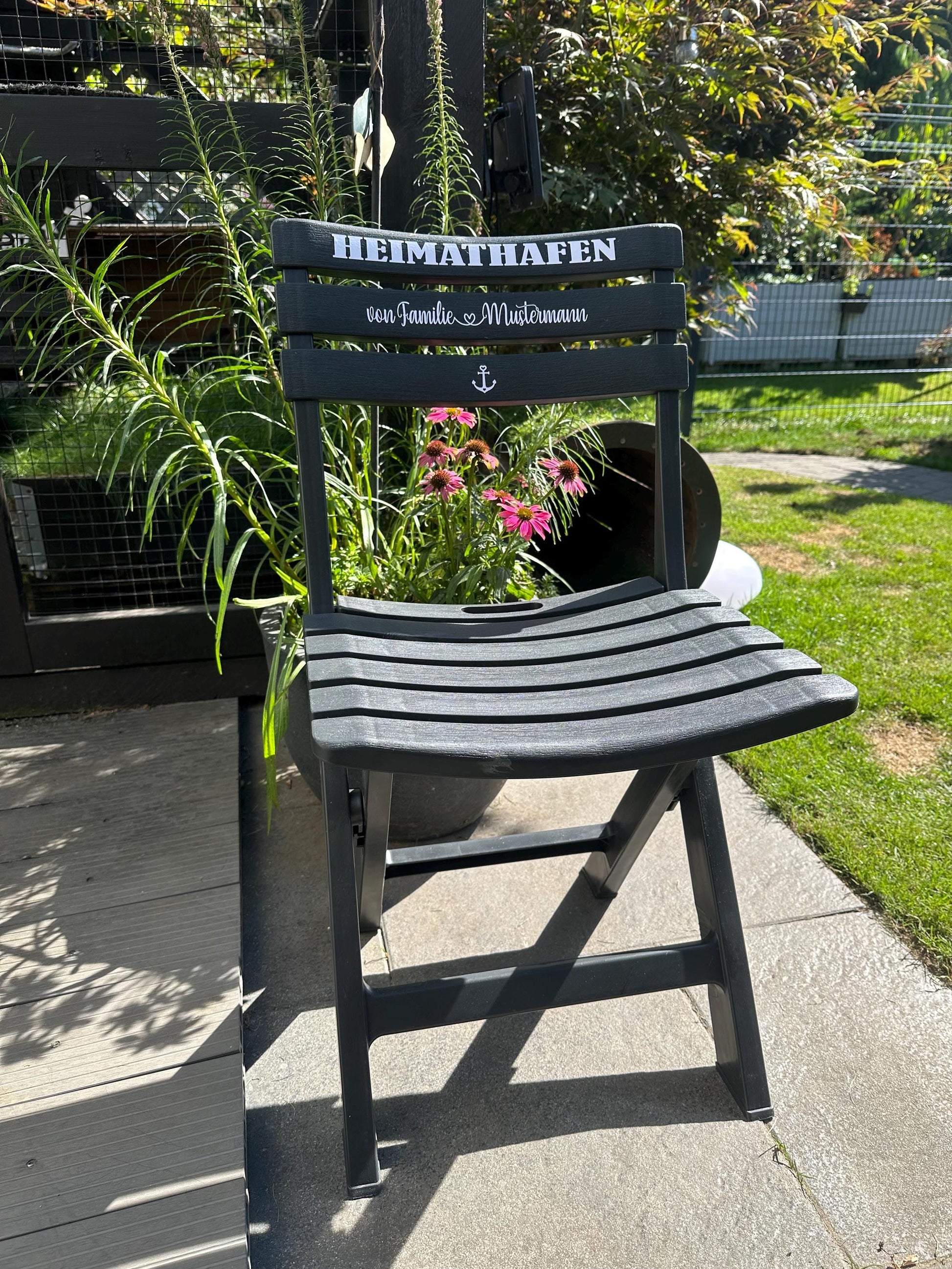Personalized Nautical Folding Chair | Custom Entryway Decor | Wedding, Housewarming & Garden Gift Idea