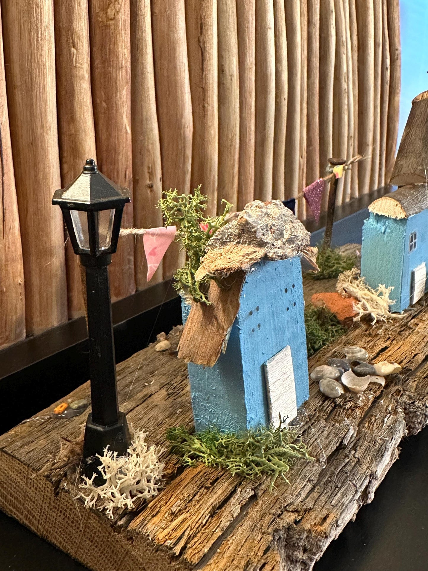 Handmade Driftwood Coastal Village – Nautical Decor, Rustic Seaside Miniature, Unique Beach House Gift by Manapal
