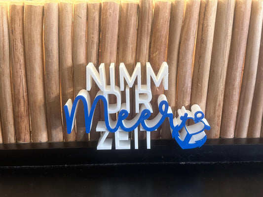Take More Sea Time – 3D Printed Decor Sign | Coastal Table Decoration, Handmade Gift for Ocean Lovers, Nautical Style
