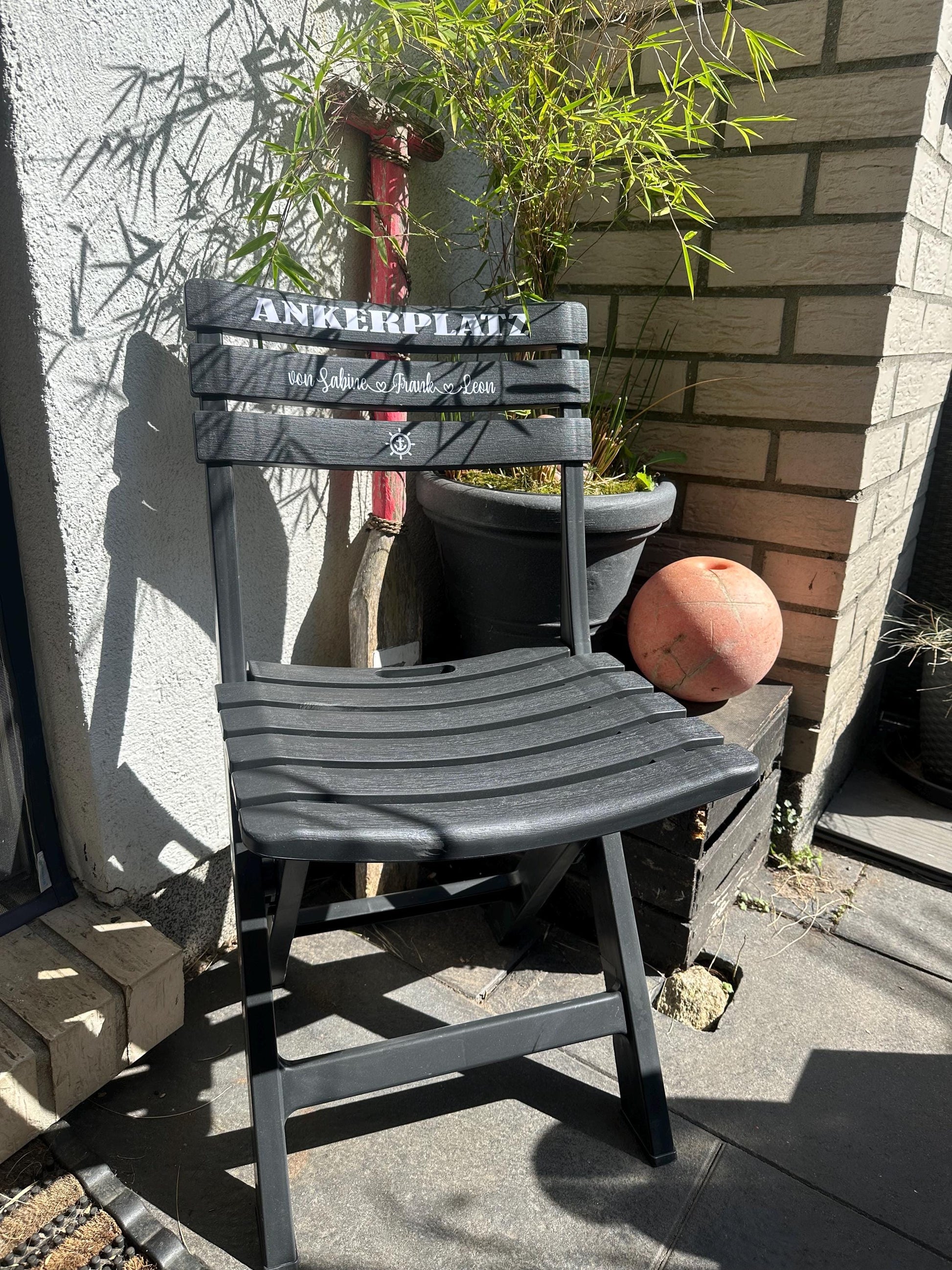 Personalized Nautical Folding Chair | Custom Entryway Decor | Wedding, Housewarming & Garden Gift Idea