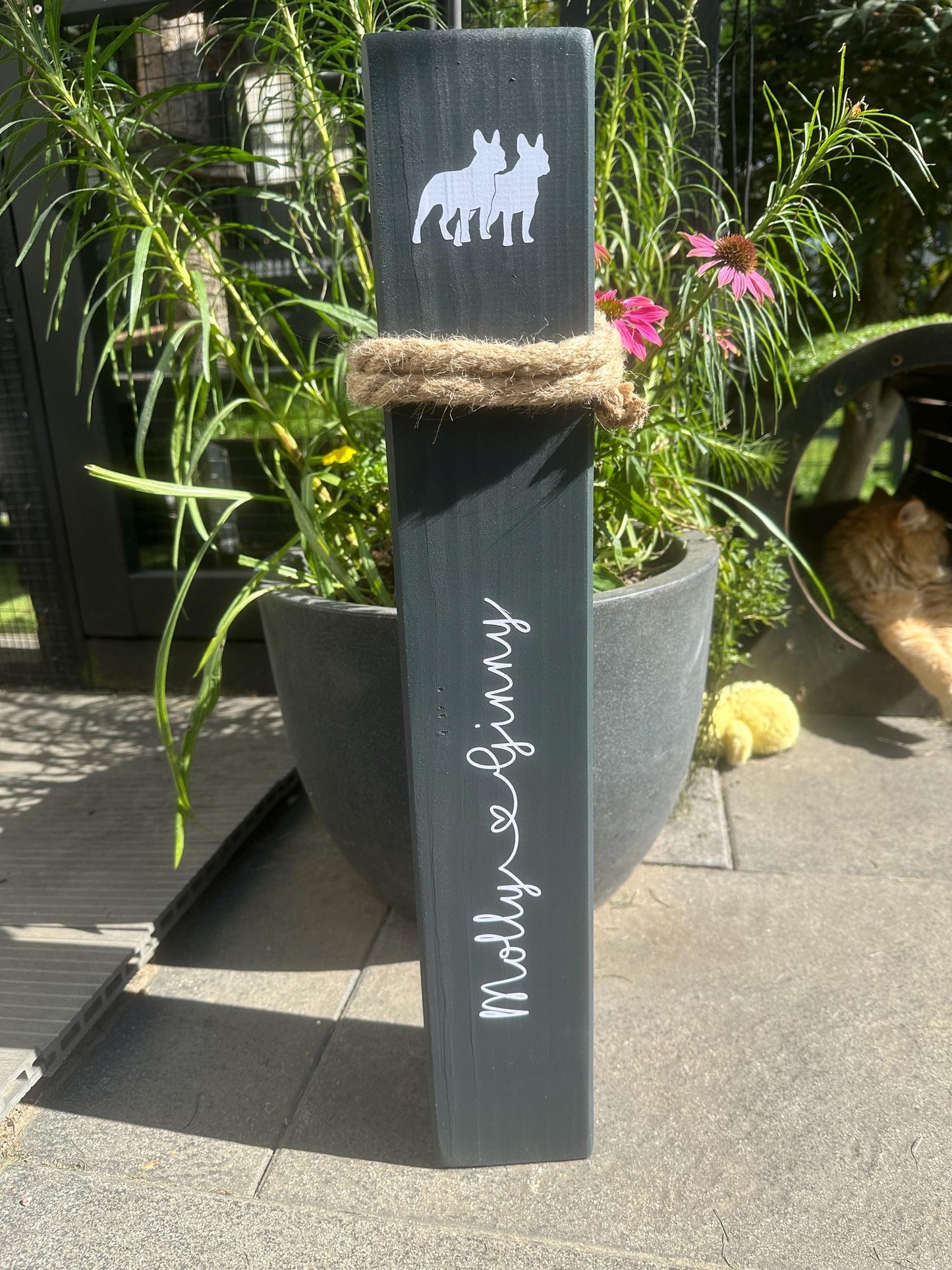 Personalized Wooden Pillar for Pet Lovers | Happiness has 4 Paws | Custom Pet Memorial Gift